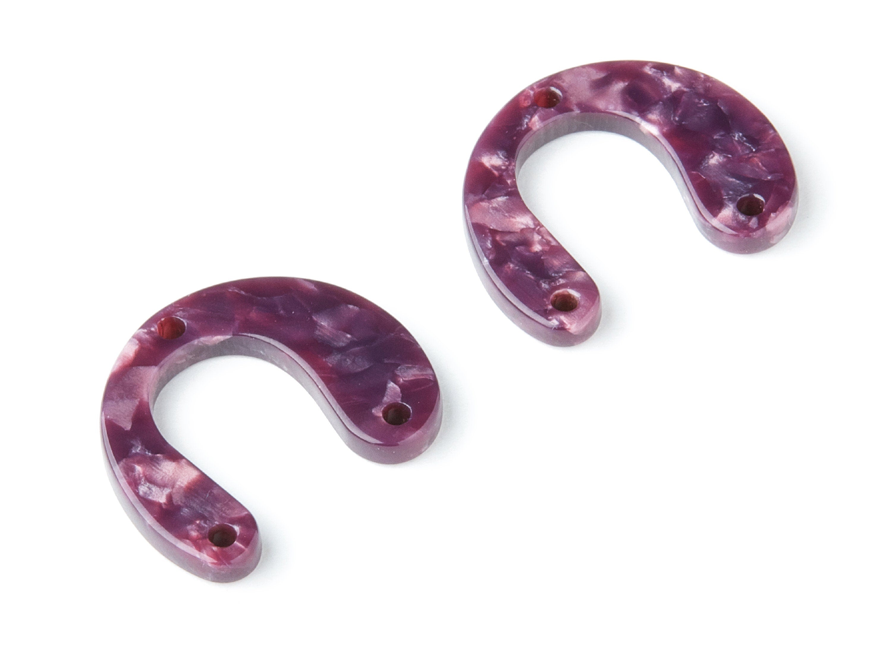 Acetate U Earring Charms - U Pendant With 3 Holes - Earring Findings - Jewelry Supplies - Color Code: A41 - 24.2x20.8x2.84mm - AC1379A - DOMEDBAZAAR