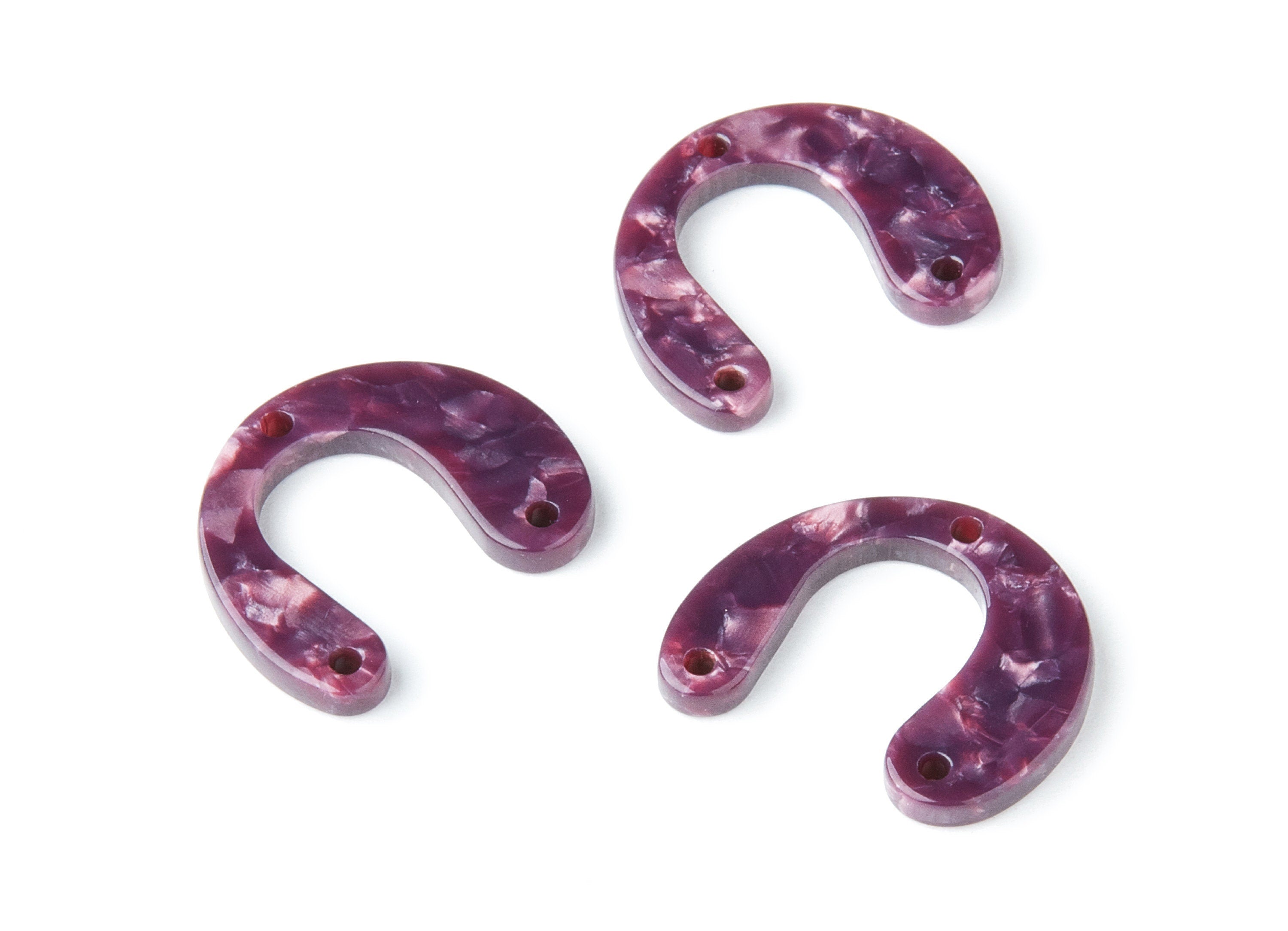 Acetate U Earring Charms - U Pendant With 3 Holes - Earring Findings - Jewelry Supplies - Color Code: A41 - 24.2x20.8x2.84mm - AC1379A - DOMEDBAZAAR