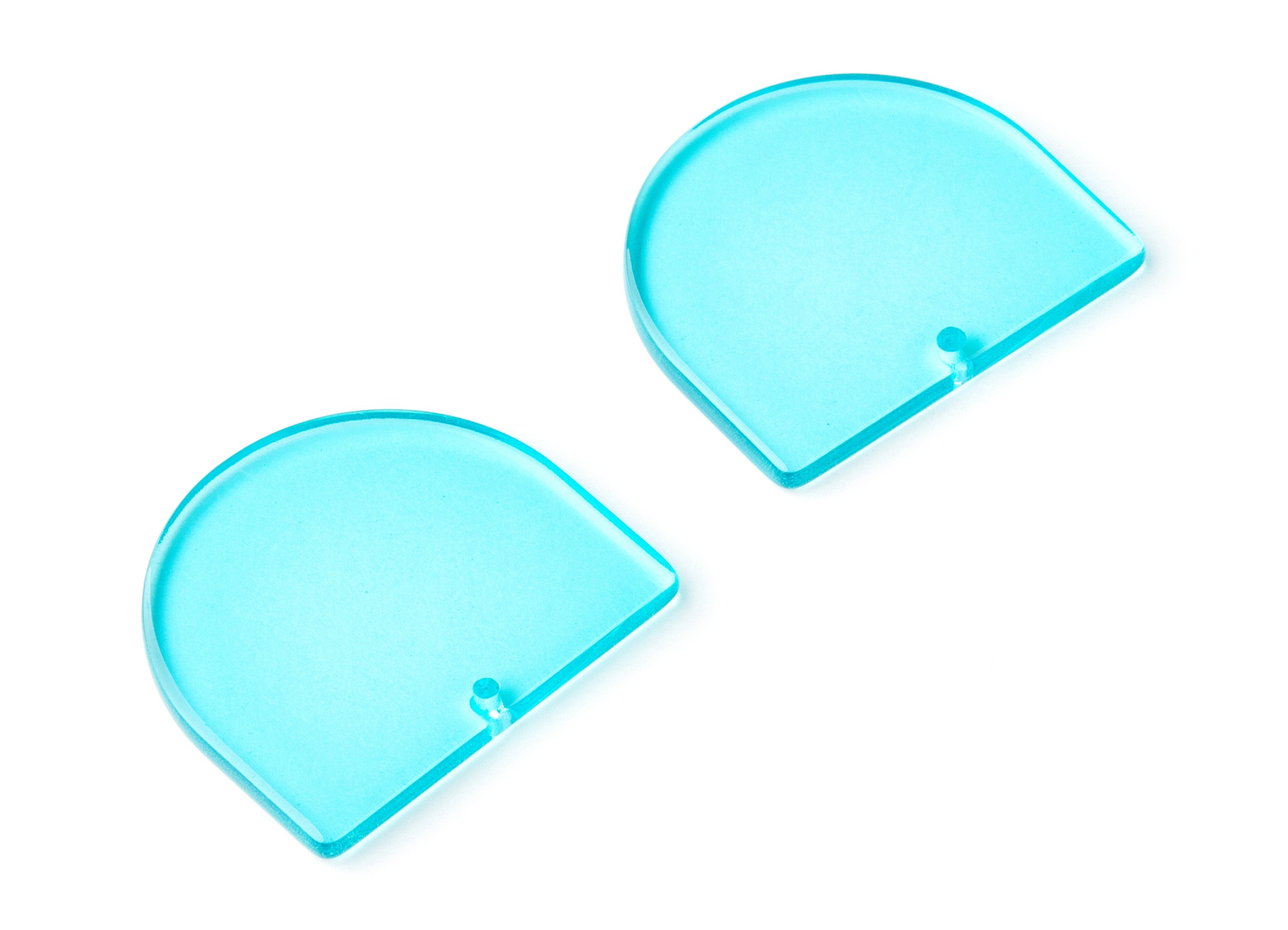 Acrylic D Earring Charms - D Shaped Pendant - Earring Findings - Jewelry Supplies - Color Code: A68 - 33.43x29.25x2.7mm - AC1094R1 - DOMEDBAZAAR