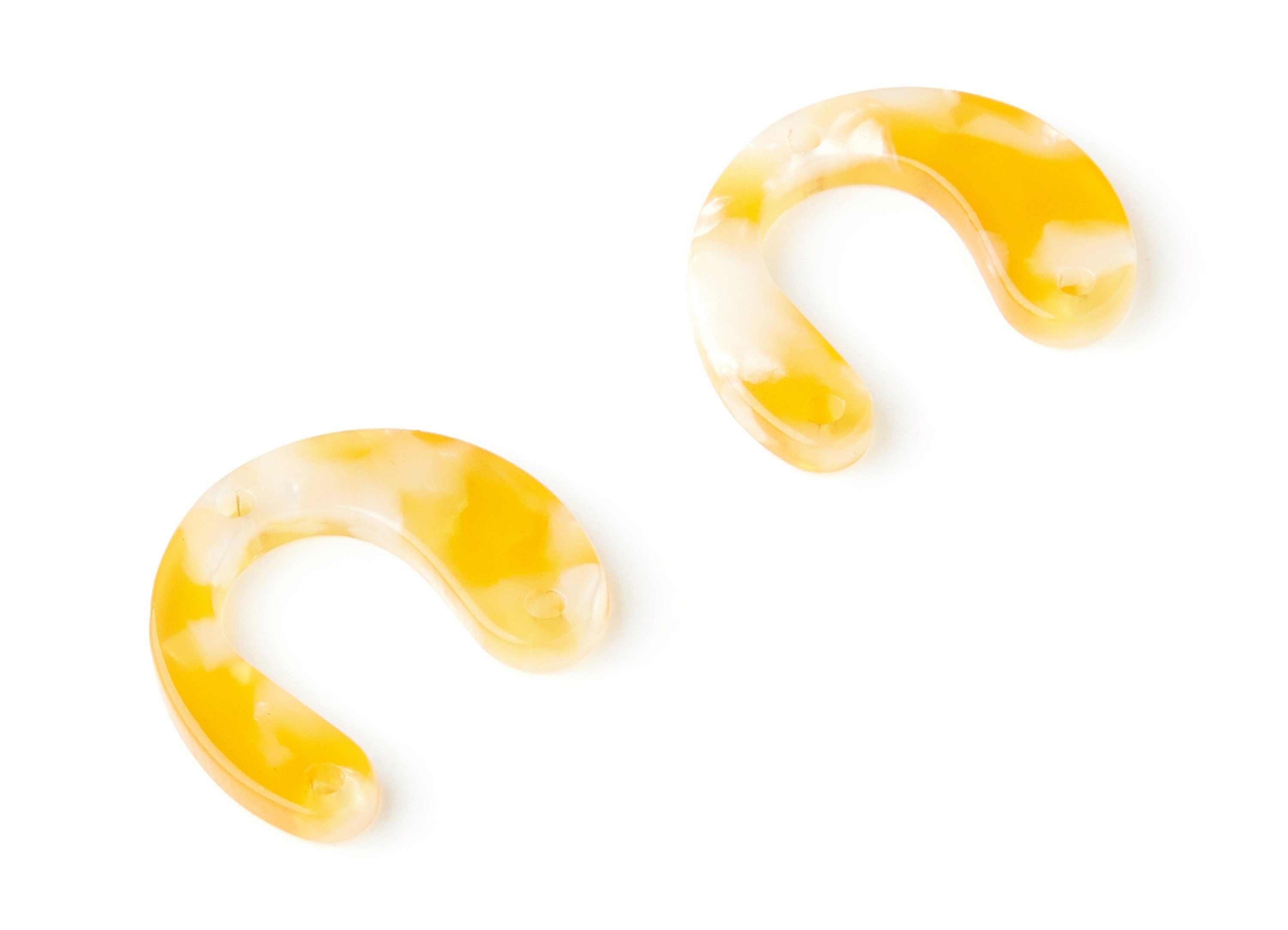 Acetate U Earring Charms - U Pendant With 3 Holes - Earring Findings - Jewelry Supplies - Color Code: A43 - 24.2x20.8x2.84mm - AC1379H - DOMEDBAZAAR