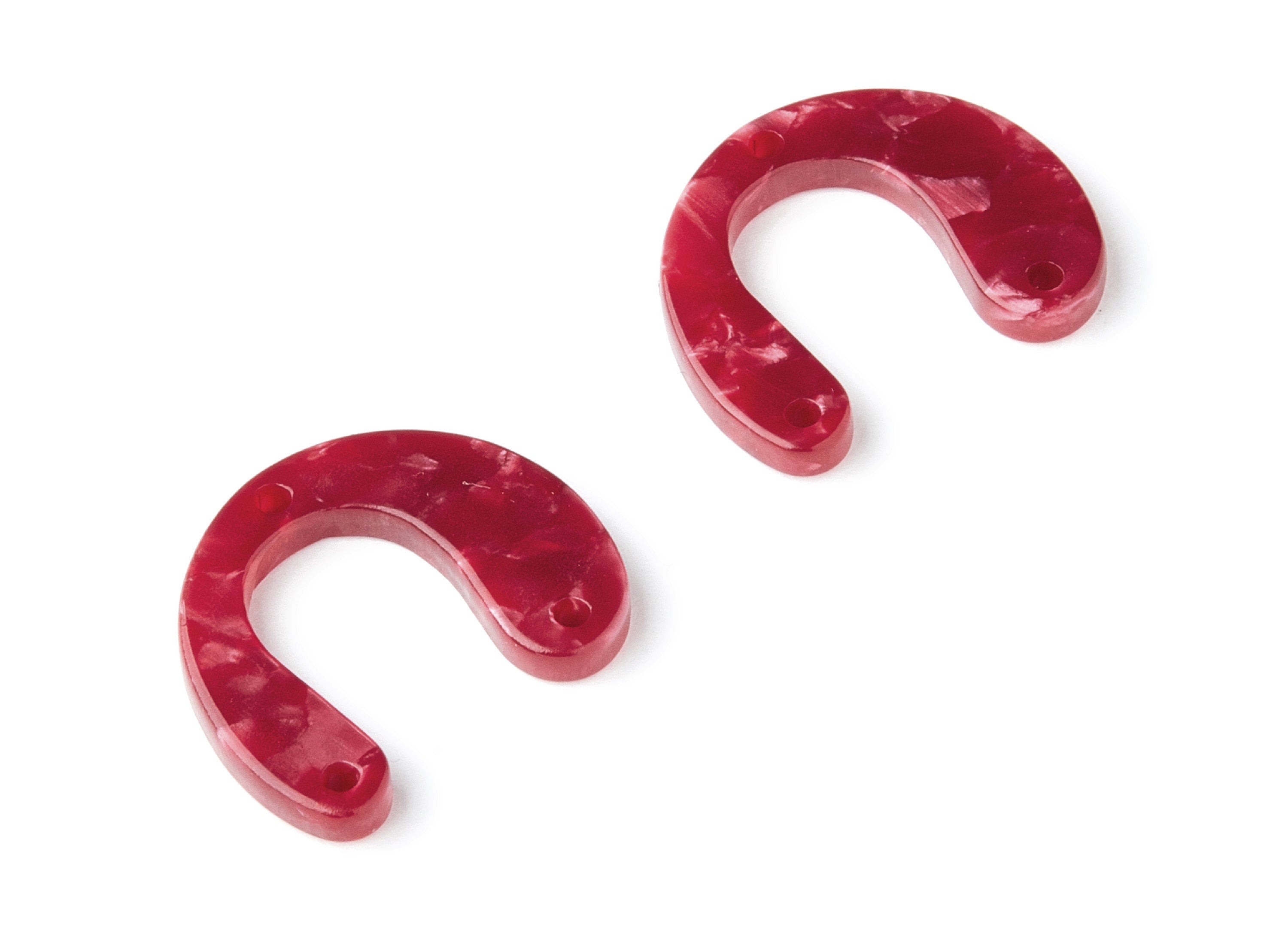 Acetate U Earring Charms - U Pendant With 3 Holes - Earring Findings - Jewelry Supplies - Color Code: A47 - 24.2x20.8x2.84mm - AC1379K - DOMEDBAZAAR