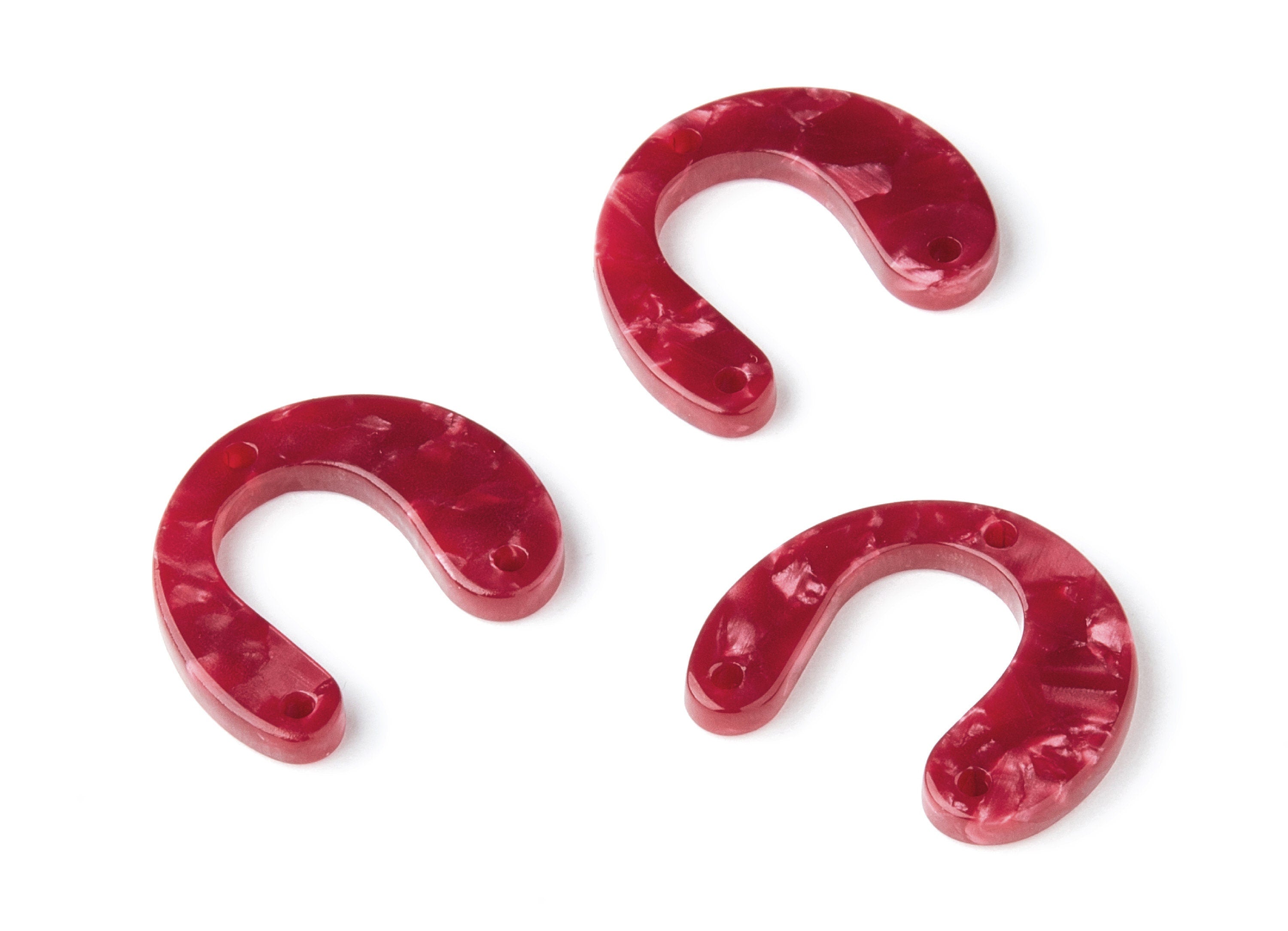 Acetate U Earring Charms - U Pendant With 3 Holes - Earring Findings - Jewelry Supplies - Color Code: A47 - 24.2x20.8x2.84mm - AC1379K - DOMEDBAZAAR