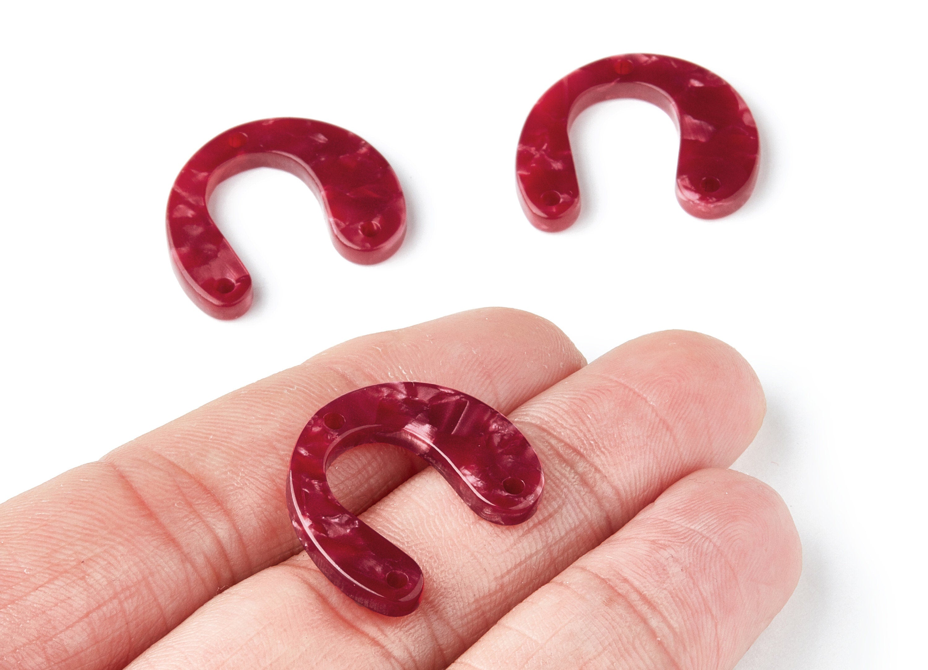 Acetate U Earring Charms - U Pendant With 3 Holes - Earring Findings - Jewelry Supplies - Color Code: A47 - 24.2x20.8x2.84mm - AC1379K - DOMEDBAZAAR