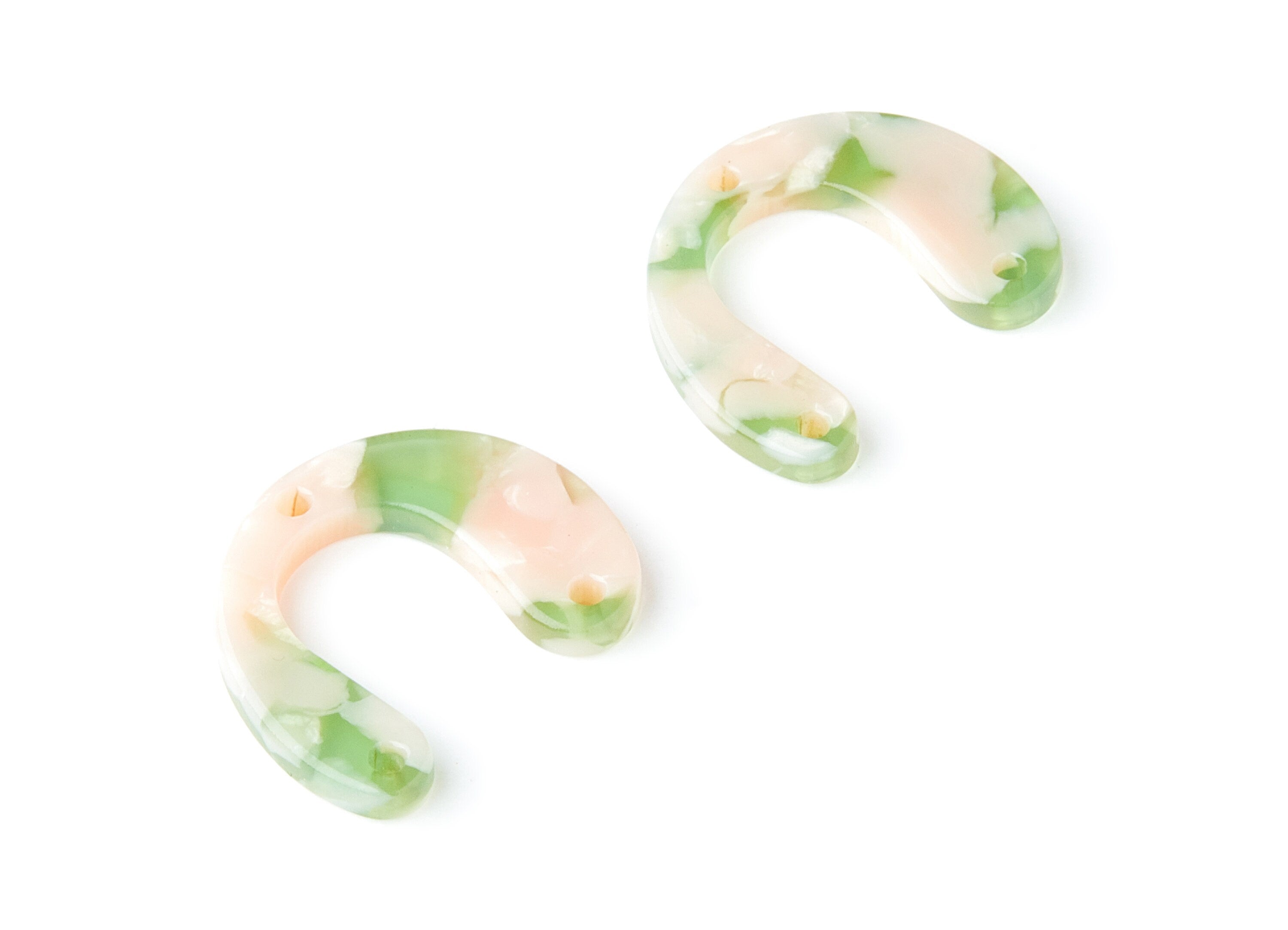 Acetate U Earring Charms - U Shaped Pendant - 3 Holes - Earring Findings - Jewelry Supplies - Color Code: A38 - 24.2x20.8x2.84mm - AC1379S - DOMEDBAZAAR