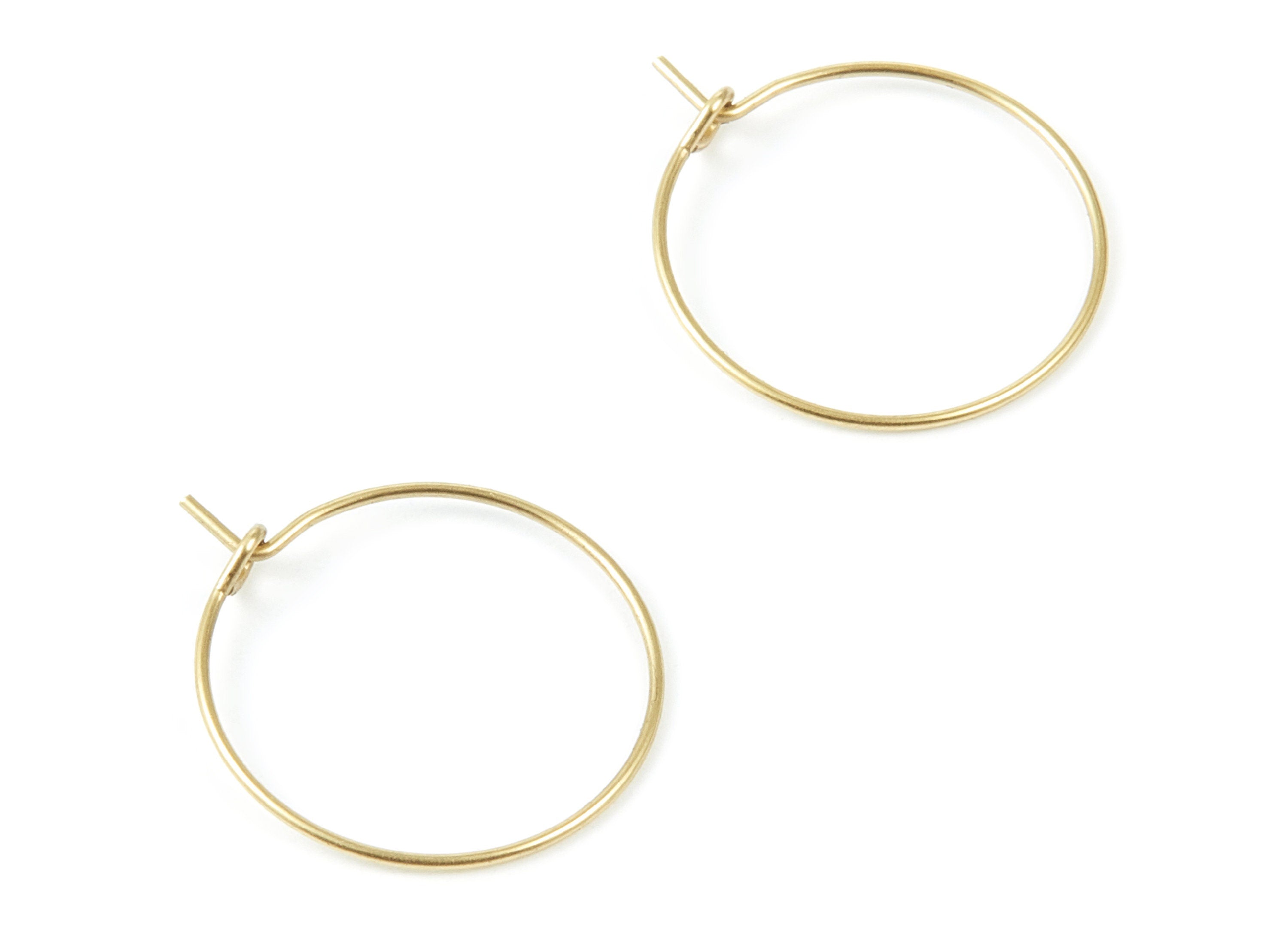 Brass Earring Hoops - Raw Brass Ear Wire 20 - Geometric Earring Findings - Jewelry Supplies - 20x20x0,7mm - PP1501 - DOMEDBAZAAR
