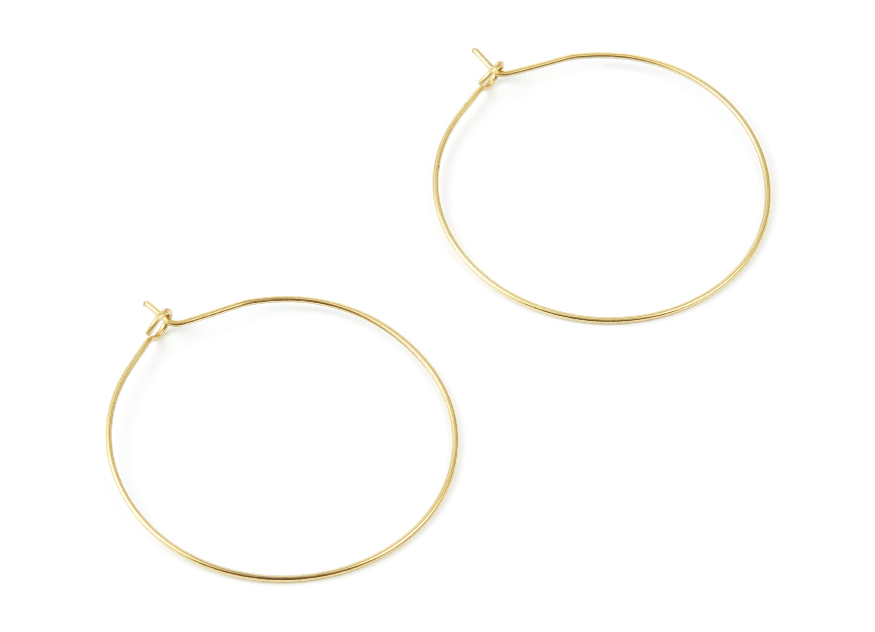 Brass Earring Hoops - Raw Brass Ear Wire 35 - Geometric Earring Findings - Jewelry Supplies - 35x35x0,7mm - PP1504 - DOMEDBAZAAR