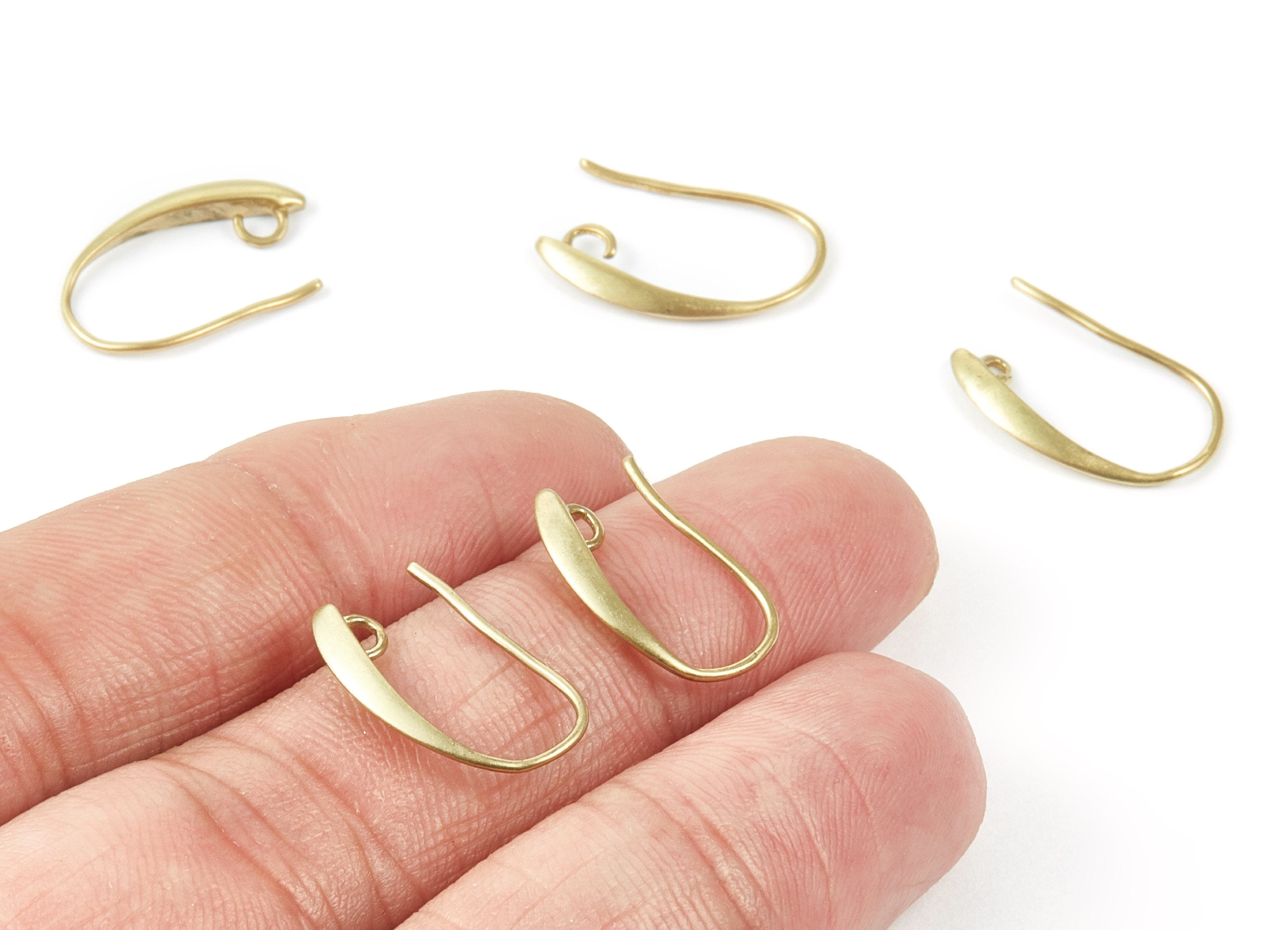 Brass Earring Wires - Brass Earring Hooks - Copper Ear Wire - Jewelry Supplies - 17,2x9,78x2mm - PP1542 - DOMEDBAZAAR