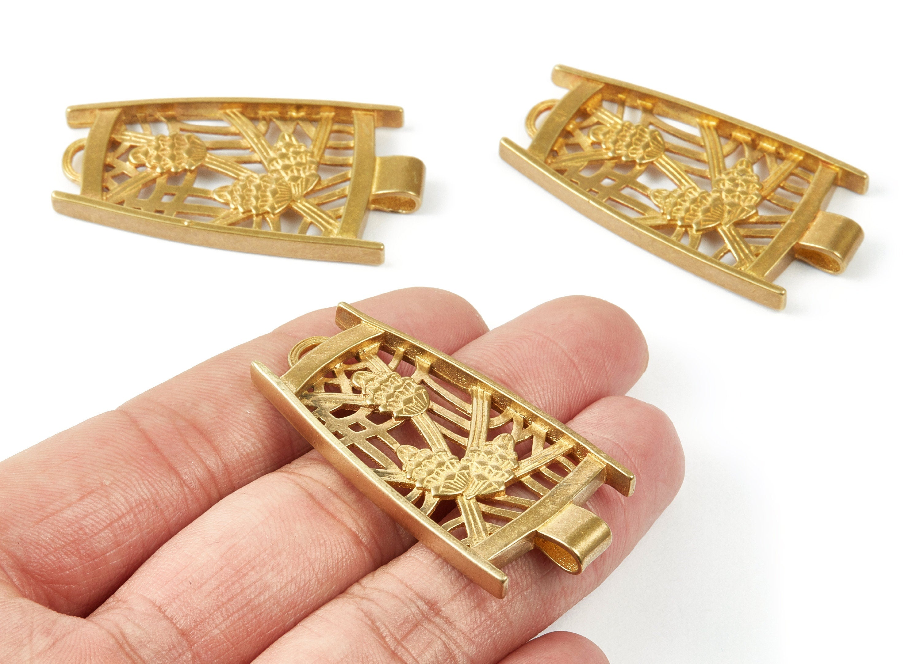 Brass Corn Charms - Corn Raw Brass Pendant - Jewelry Supplies - 48x23.9x4.89mm - PP1527 - DOMEDBAZAAR