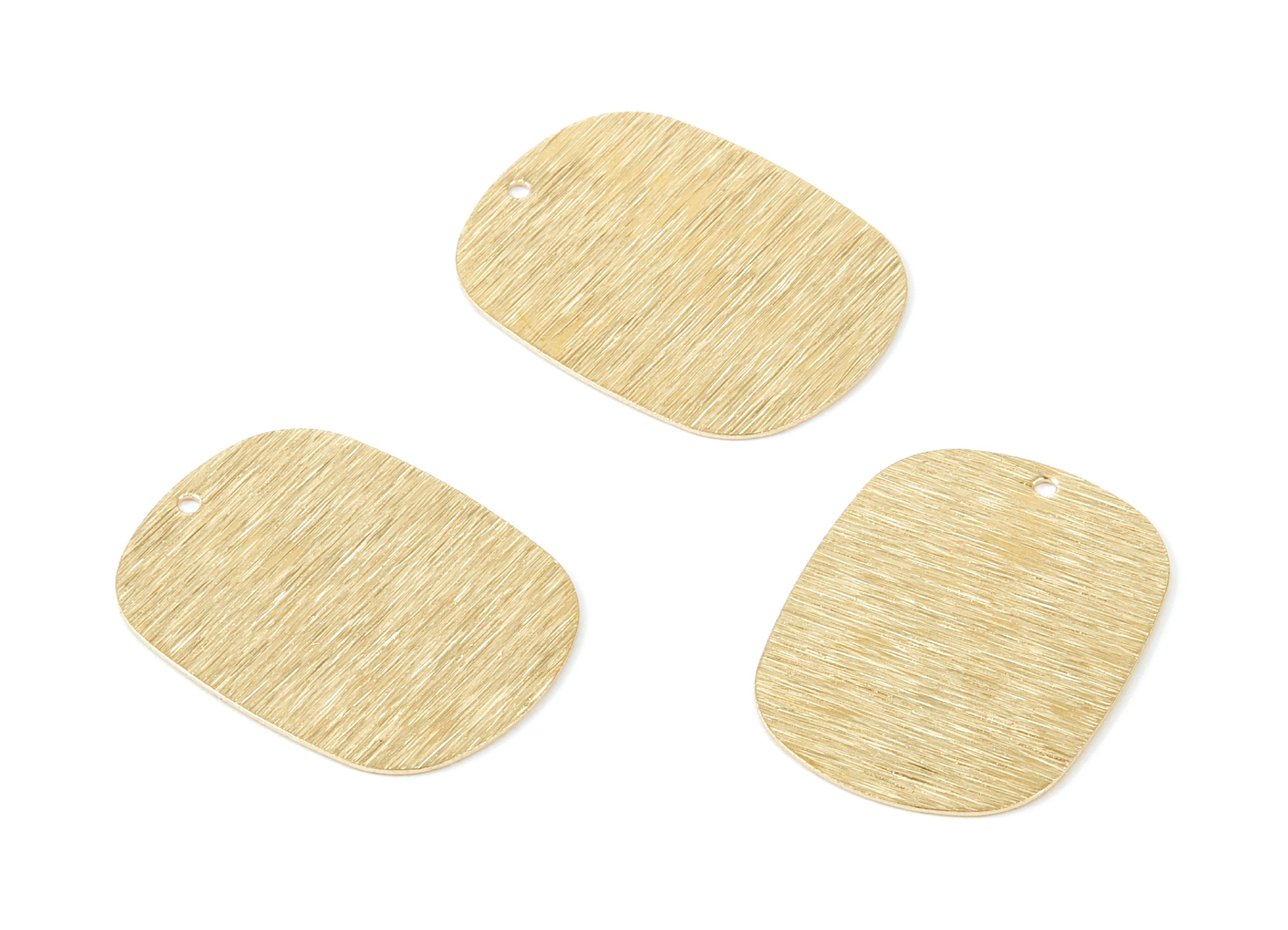Brass Textured Oval Charms - Textured Oval Shaped Raw Brass Pedants - Earring Findings - Jewelry Supplies - 27x20,54x0,52mm - PP1987 - DOMEDBAZAAR