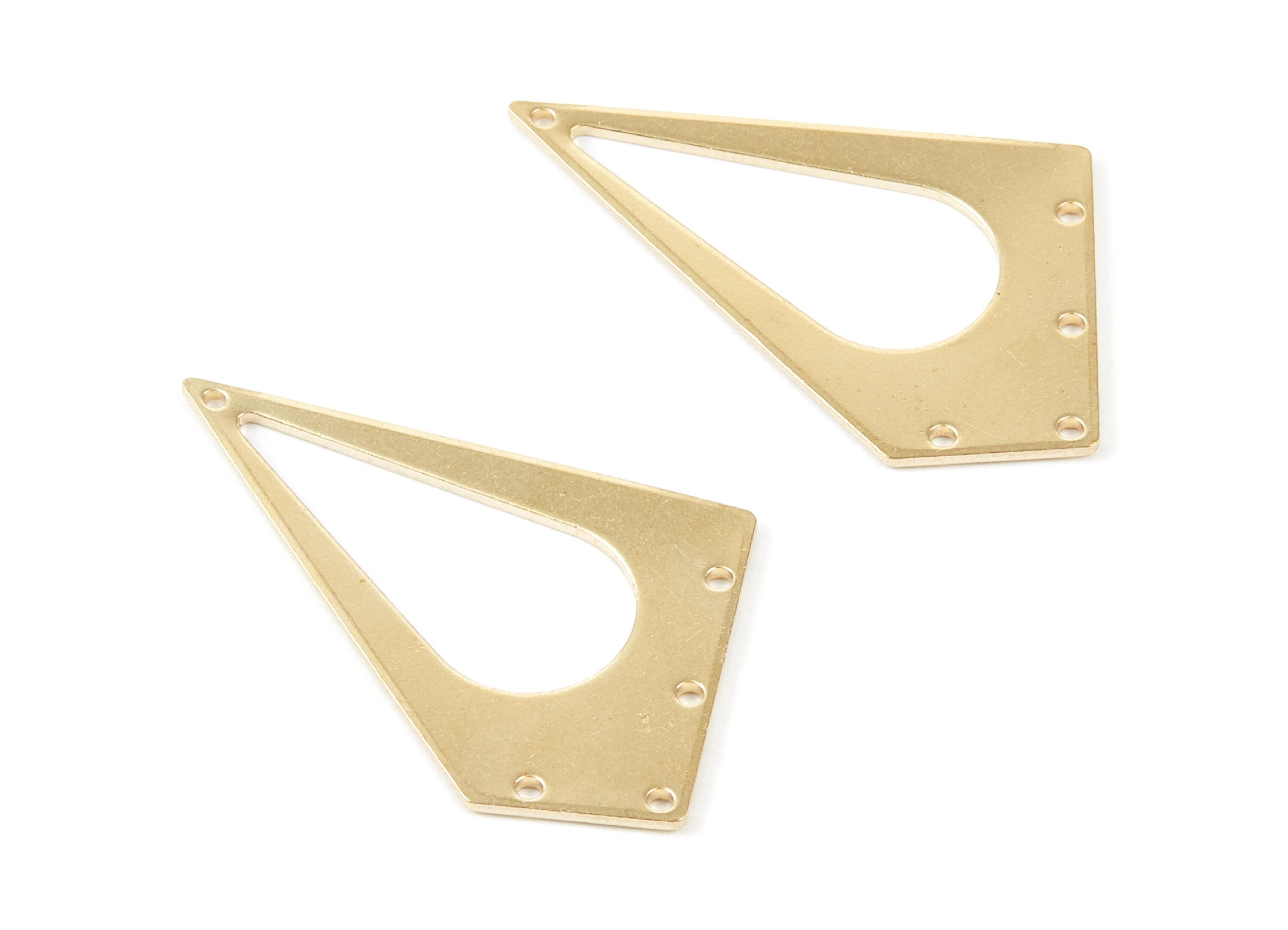 Brass Rhombus Charms - Rhombus Shaped Raw Brass Connector with 5 Holes - Jewelry Supplies - 33.68x23.59x1mm - PP2080 - DOMEDBAZAAR