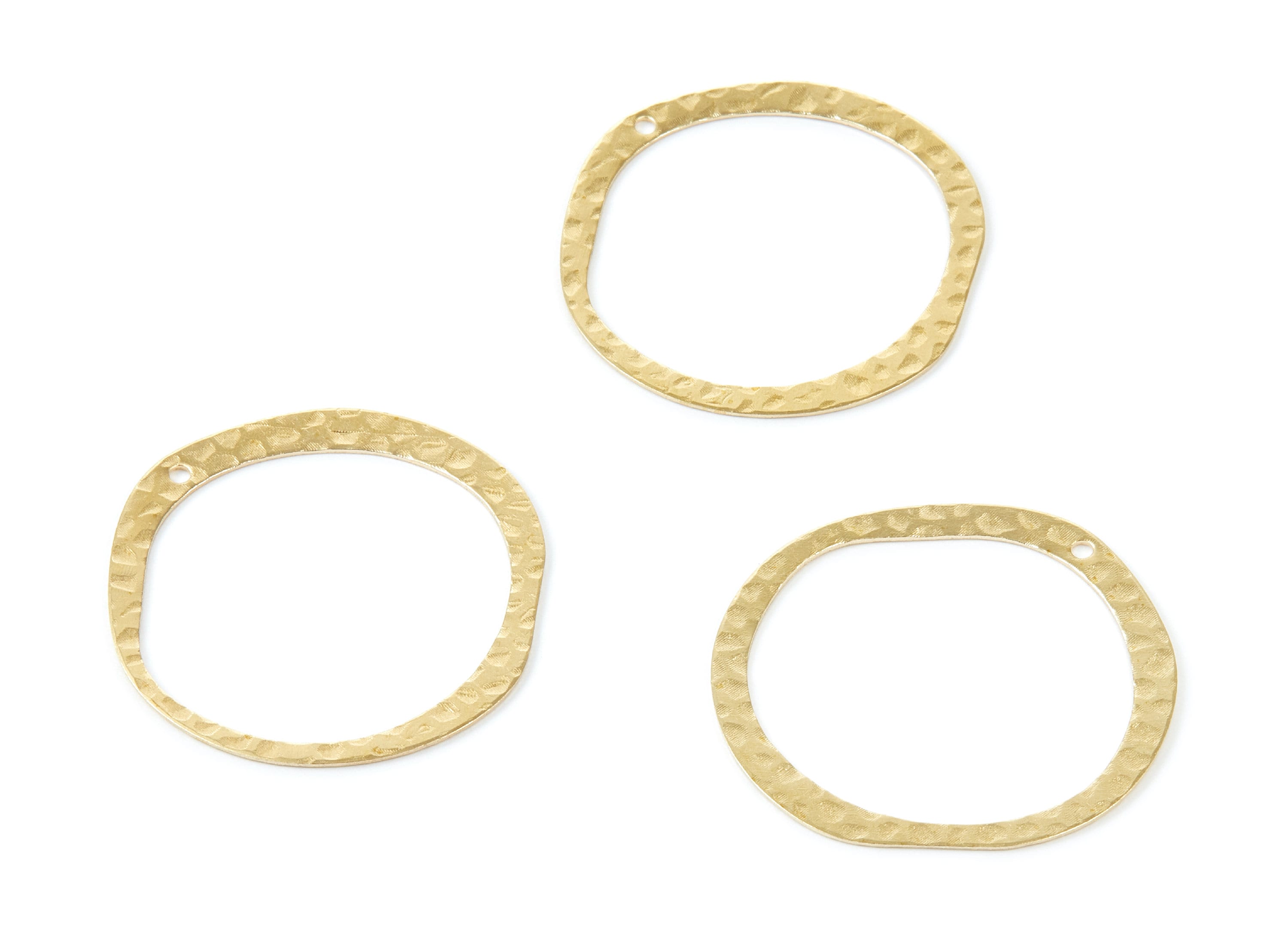 Brass Irregular Circle Charms - Irregular Circle Shaped Raw Brass Pendant - Jewelry Supplies - 34,37x33,67x0,56mm - PP2085 - DOMEDBAZAAR