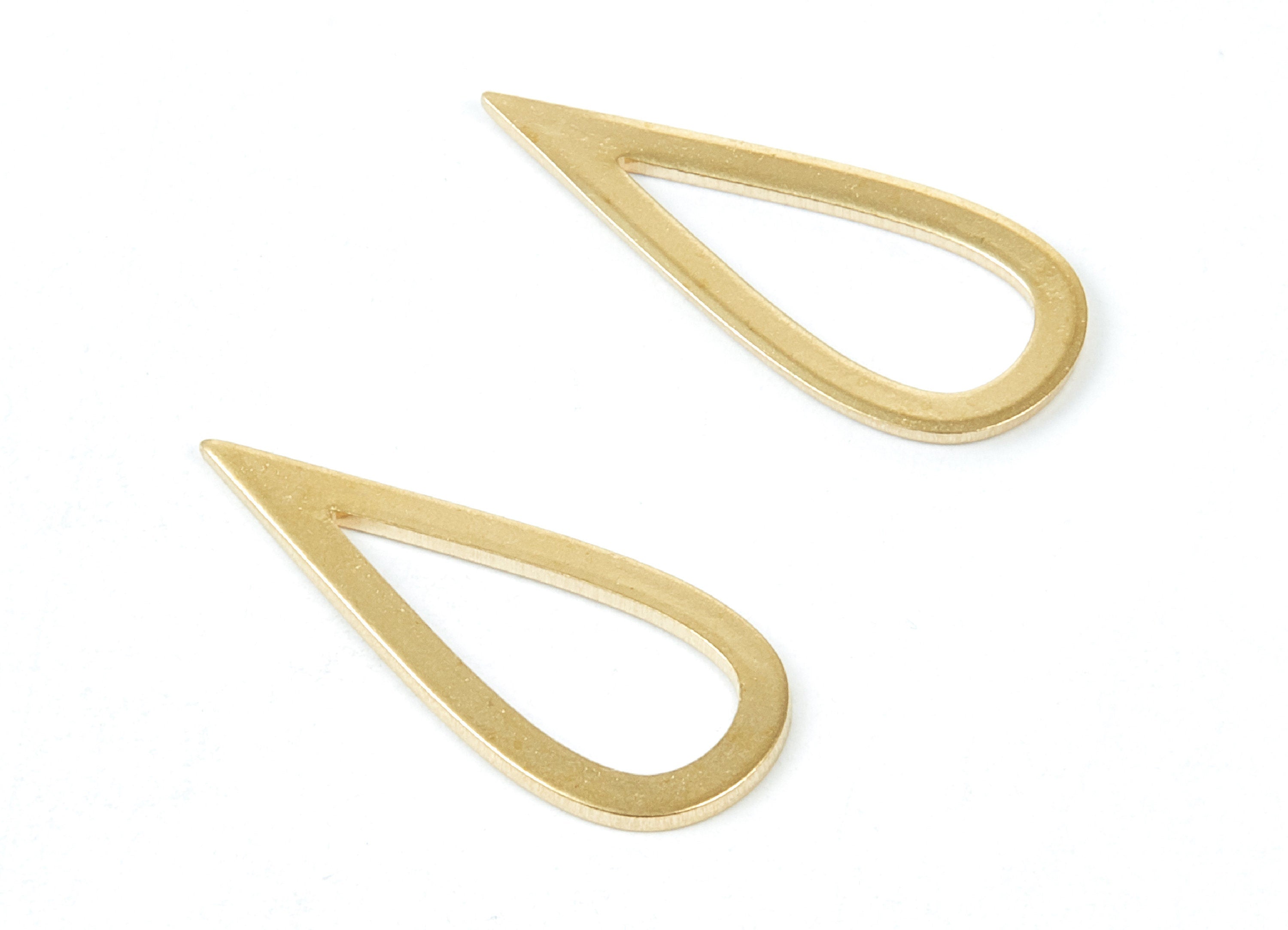 Brass Drop Charms - Drop Shaped Raw Brass Pedants - Earring Findings - Jewelry Supplies - 27.3x11.6x1mm - PP1933 - DOMEDBAZAAR