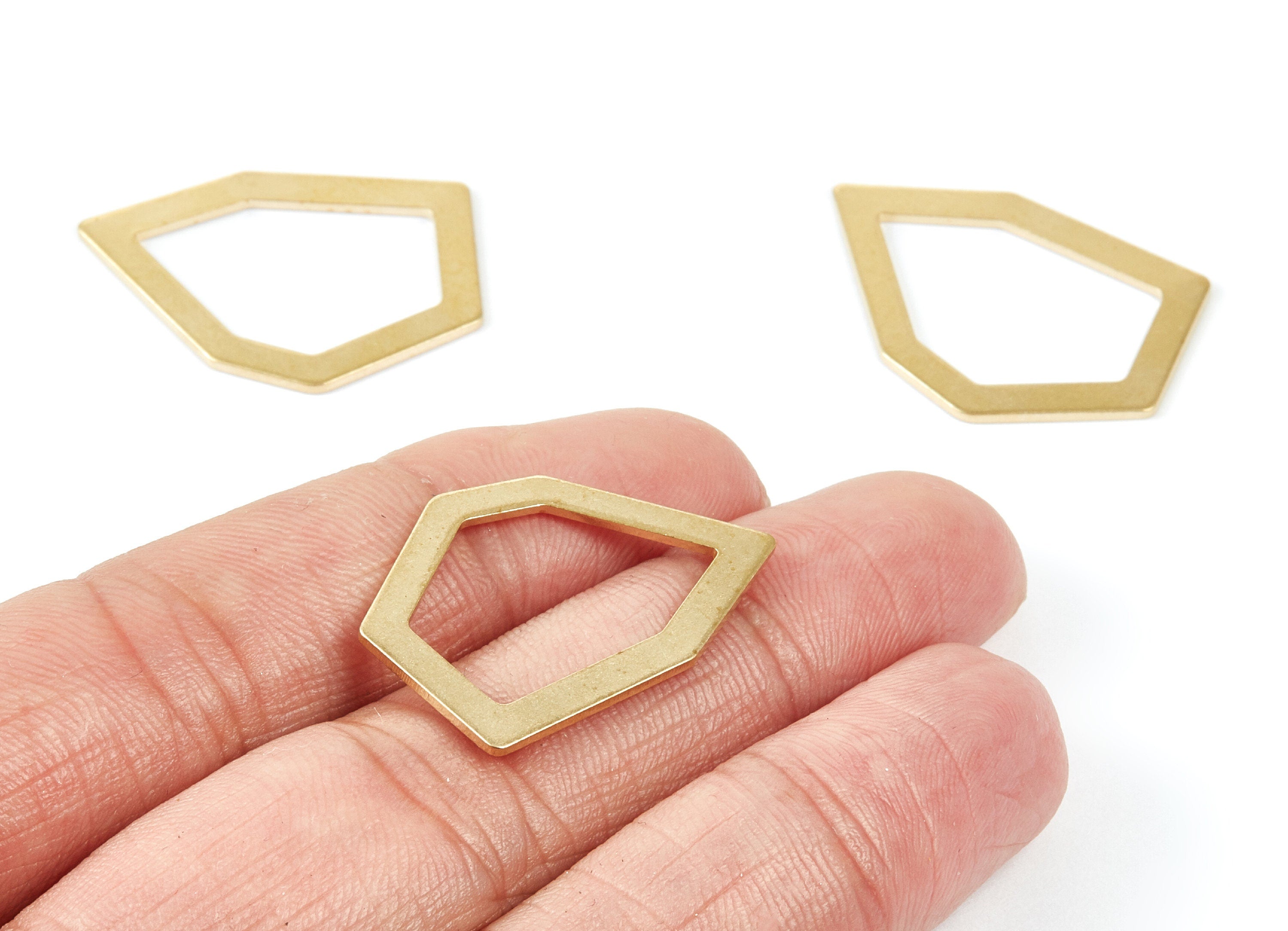 Brass Geometric Charms - Irregular Shaped Raw Brass pendant - Earring Findings - Jewelry Supplies - 28,96x20,35x1mm - PP2067 - DOMEDBAZAAR