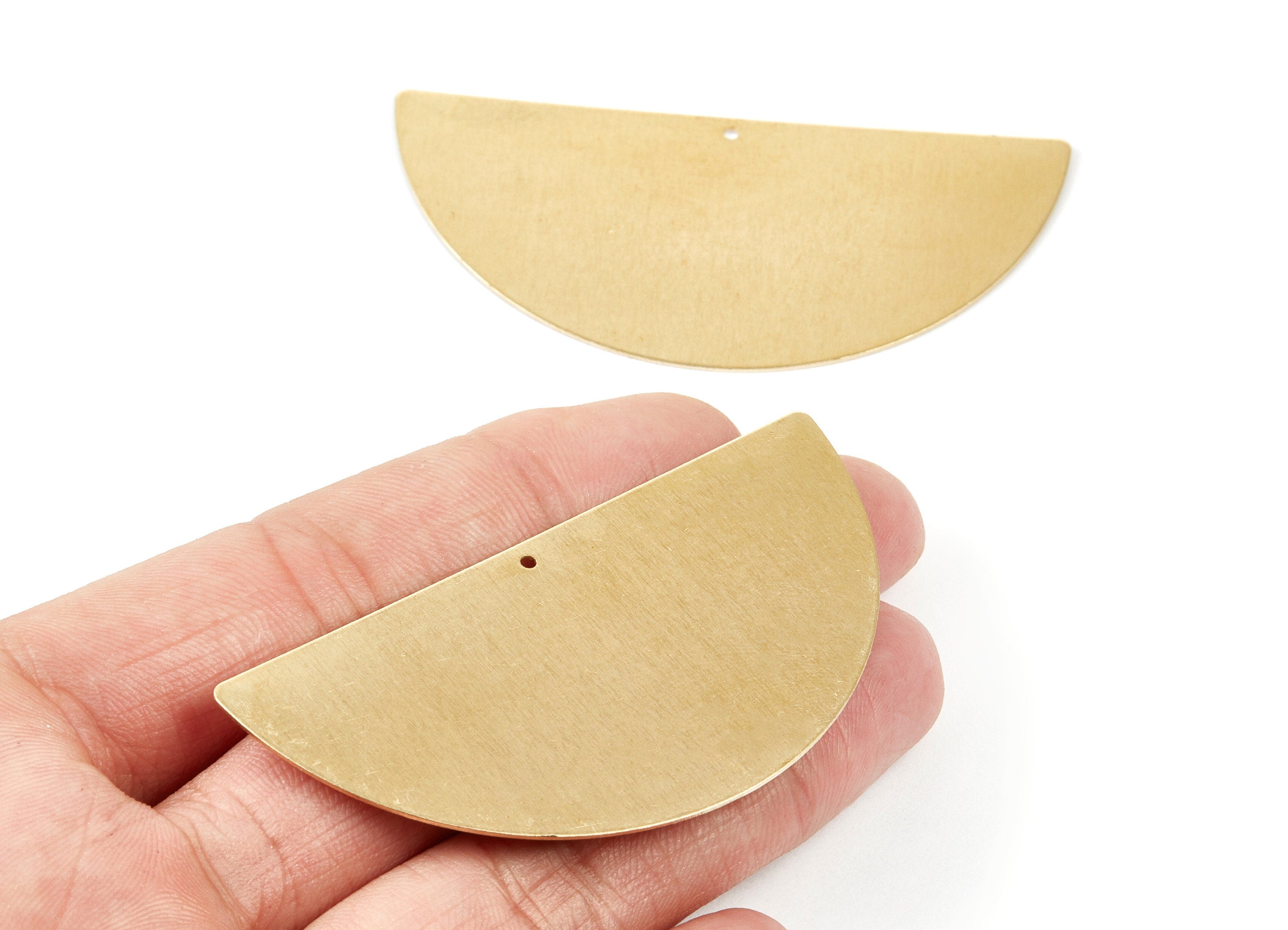 Personalized stamping blank - Brass Half Moon Charms - Half Moon Shaped Raw Brass Pendant - Earring Findings - 69,9x34x0,6mm - PP2062 - DOMEDBAZAAR
