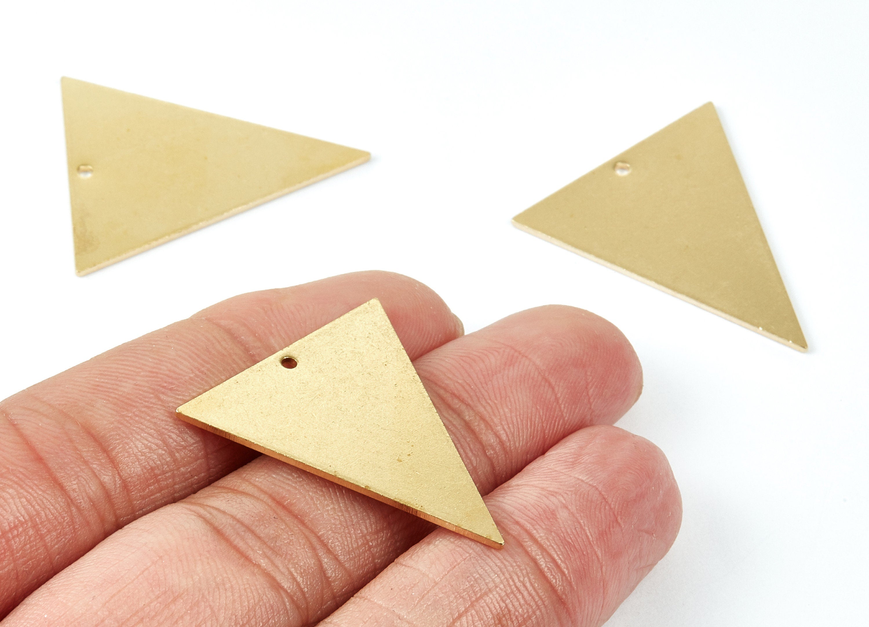 Personalized stamping blank - Brass Triangle Charms - Triangle Shaped Raw Brass Pedants - Earring Findings  - 31.7x26.84x1mm - PP2121 - DOMEDBAZAAR