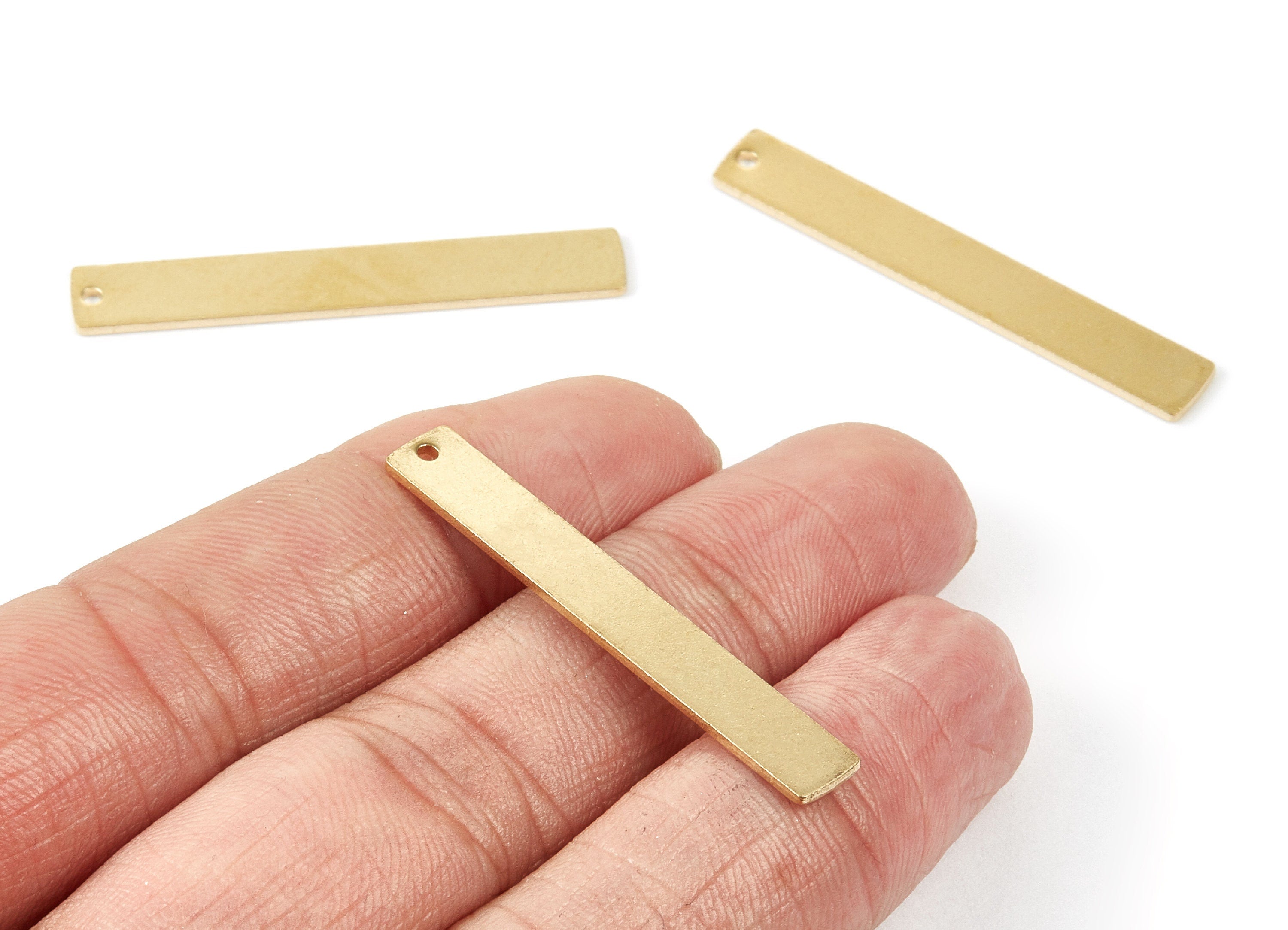 Personalized stamping blank - Brass Minimalist Bar Charms - Minimalist Bar Shaped Raw Brass Pedants - 40.85x6x1mm - PP2118 - DOMEDBAZAAR