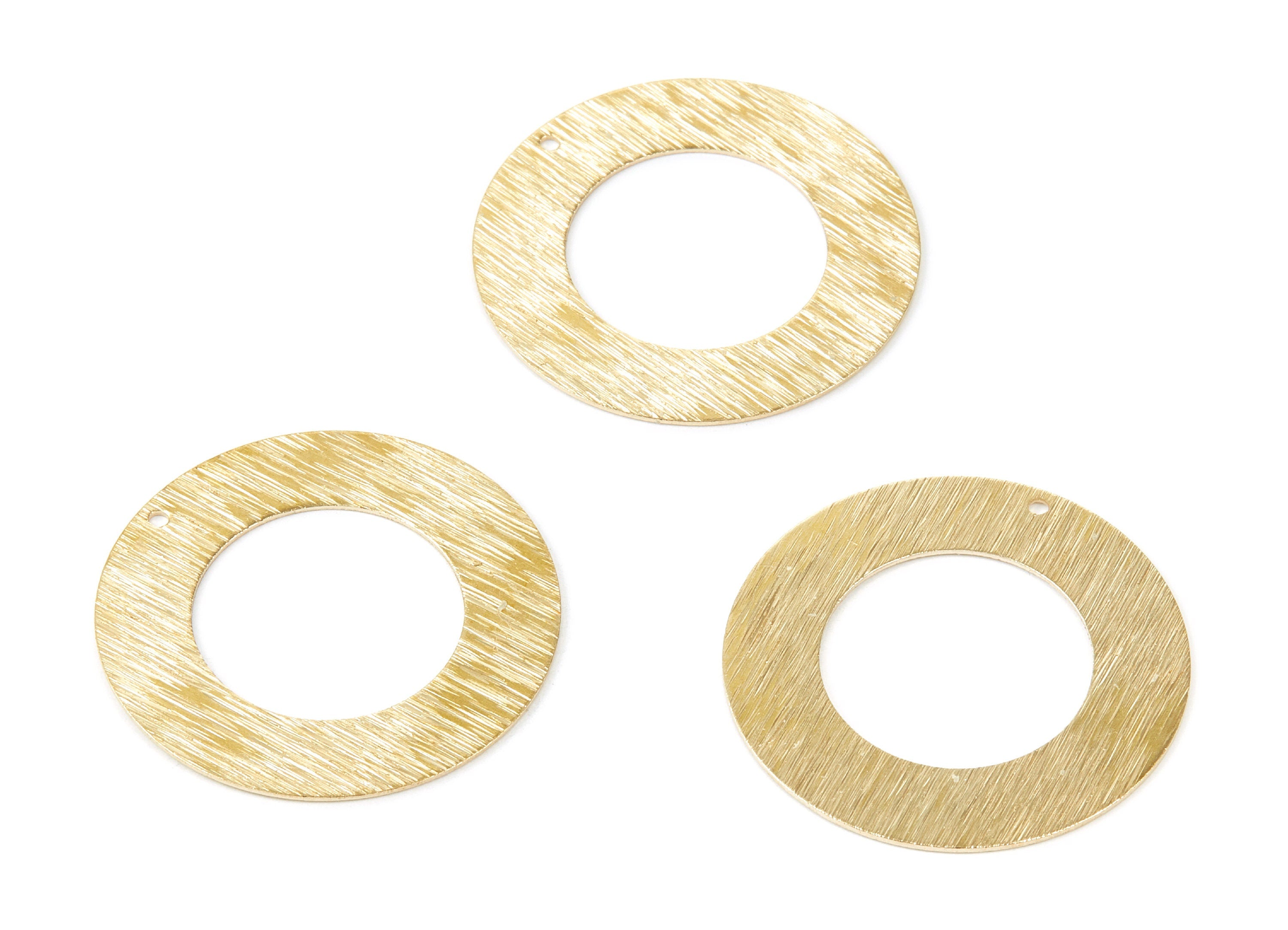 Brass Textured Round Charms - Textured Round Raw Brass Pendant - Earring Findings - Jewelry Supplies - 35x35x0.6mm - PP1930 - DOMEDBAZAAR