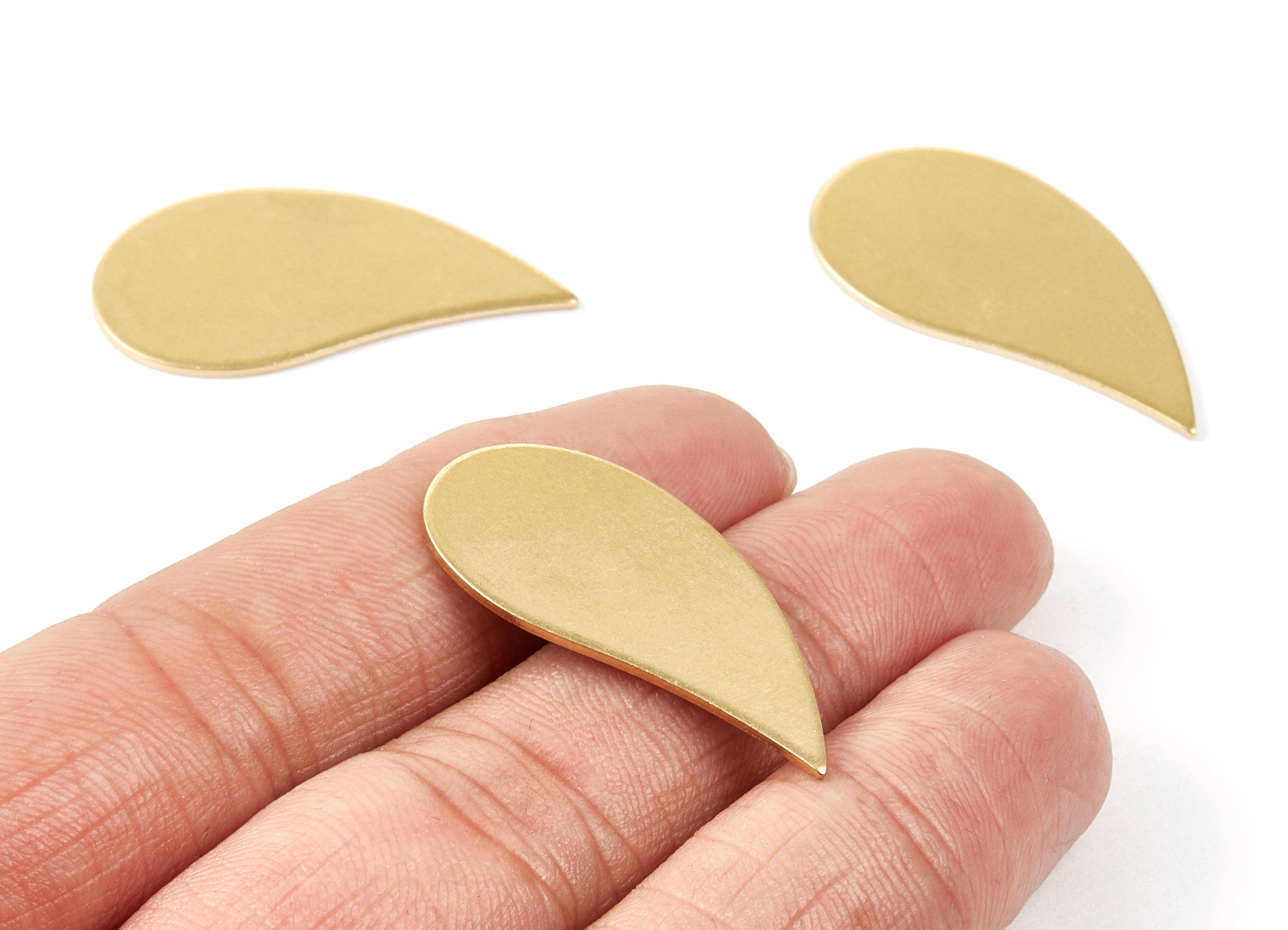 Brass Drop Charms - Drop Shape Raw Brass Pendant - Earring Findings - Jewelry Supplies - 33.48x16.37x1mm - PP2022 - DOMEDBAZAAR