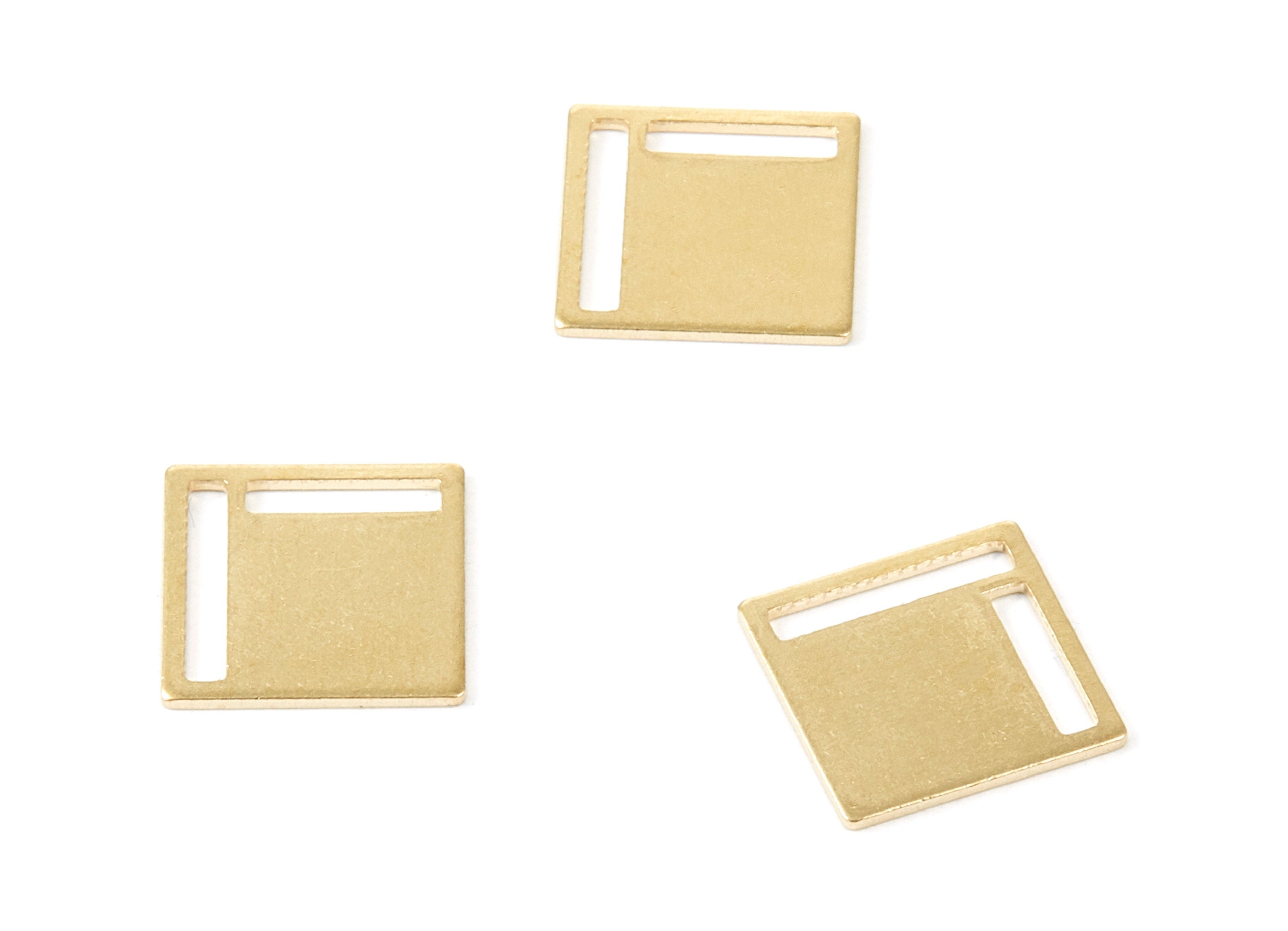 Personalized stamping blank - Brass Square Charms - Square Raw Brass Pendant - Earring Findings - Jewelry Supplies - 14x14x0.8mm - PP1974 - DOMEDBAZAAR
