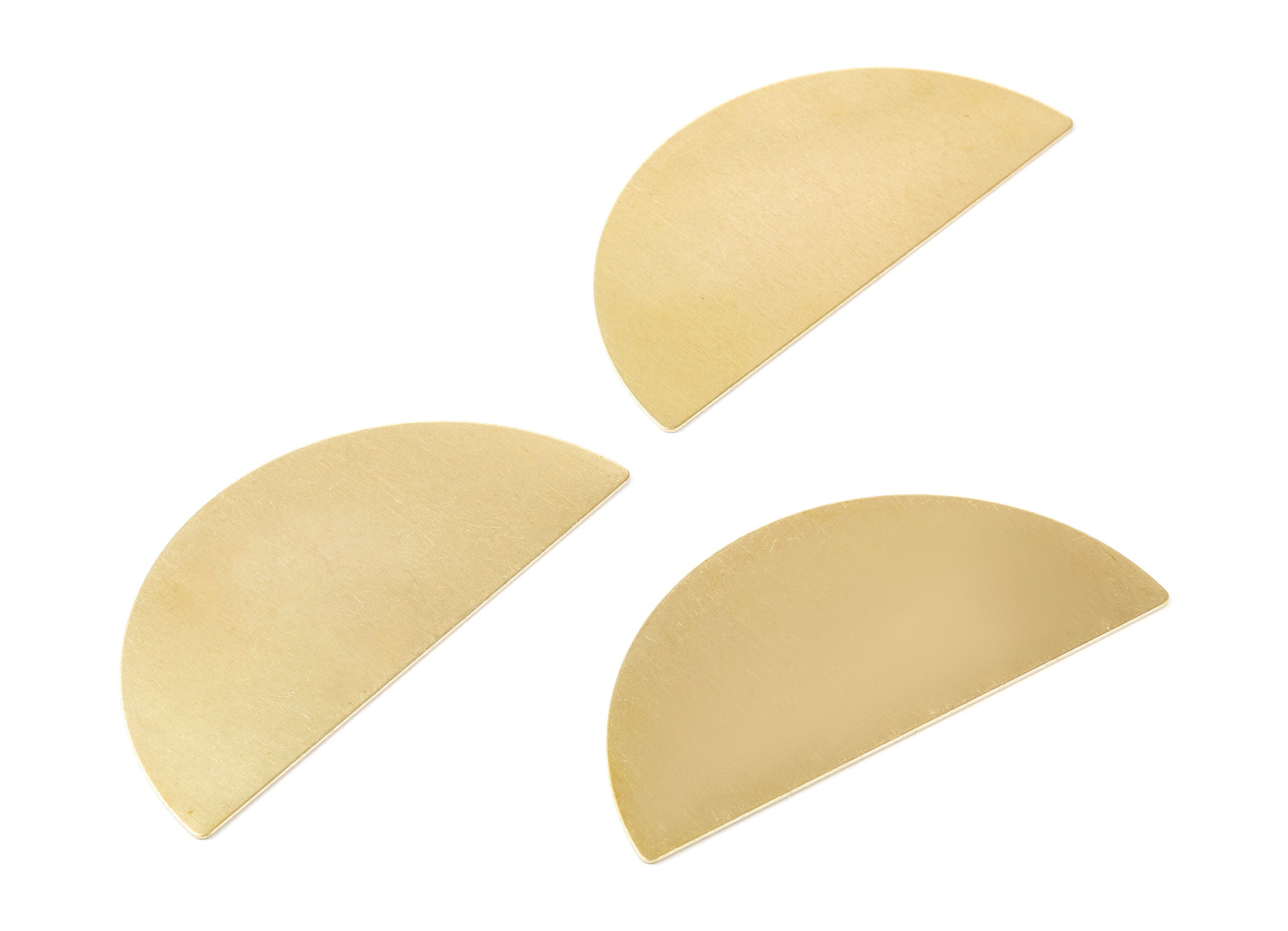 Brass Half Round Blank - Big Half Round Shaped Raw Brass Half Moon Charms - Jewelry Supplies - 70x34x0.6mm - PP2068 - DOMEDBAZAAR