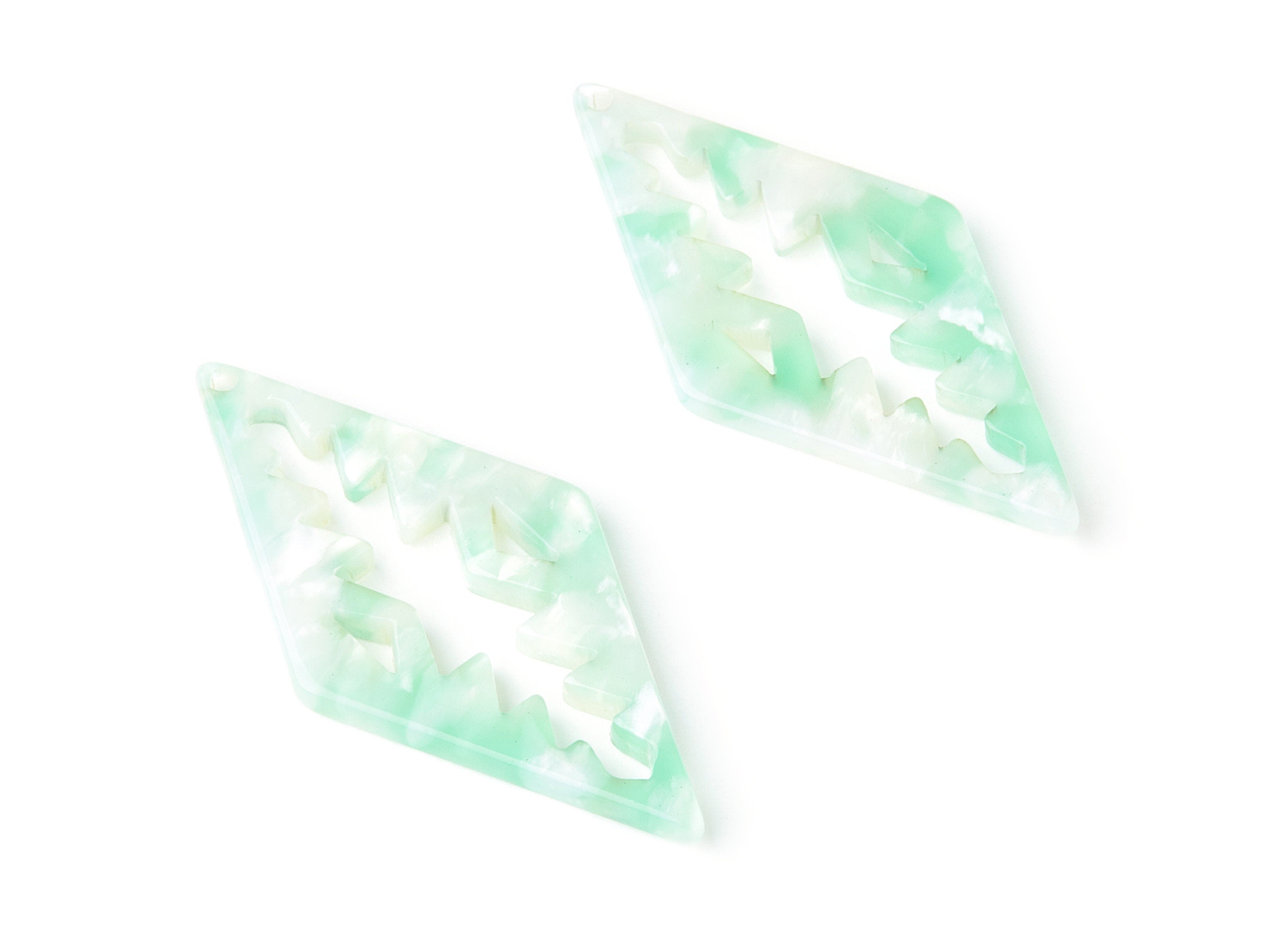 Acetate Rhombus Earring Charms - Rhombus Shaped Pendant - Earring Findings - Jewelry Supplies - Color Code: A35 - 50.3x24.5x2.78mm - AC1373A - DOMEDBAZAAR