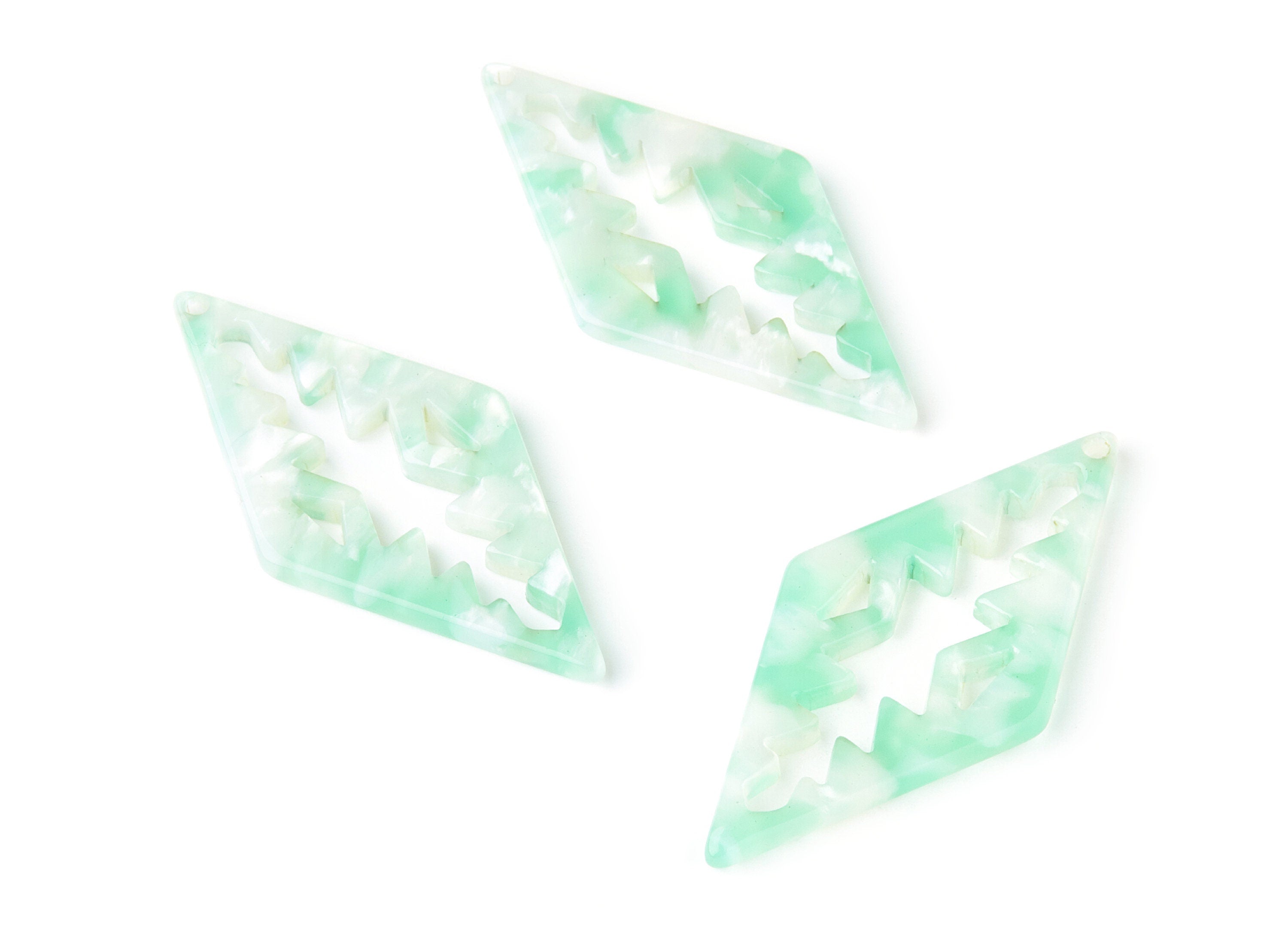 Acetate Rhombus Earring Charms - Rhombus Shaped Pendant - Earring Findings - Jewelry Supplies - Color Code: A35 - 50.3x24.5x2.78mm - AC1373A - DOMEDBAZAAR