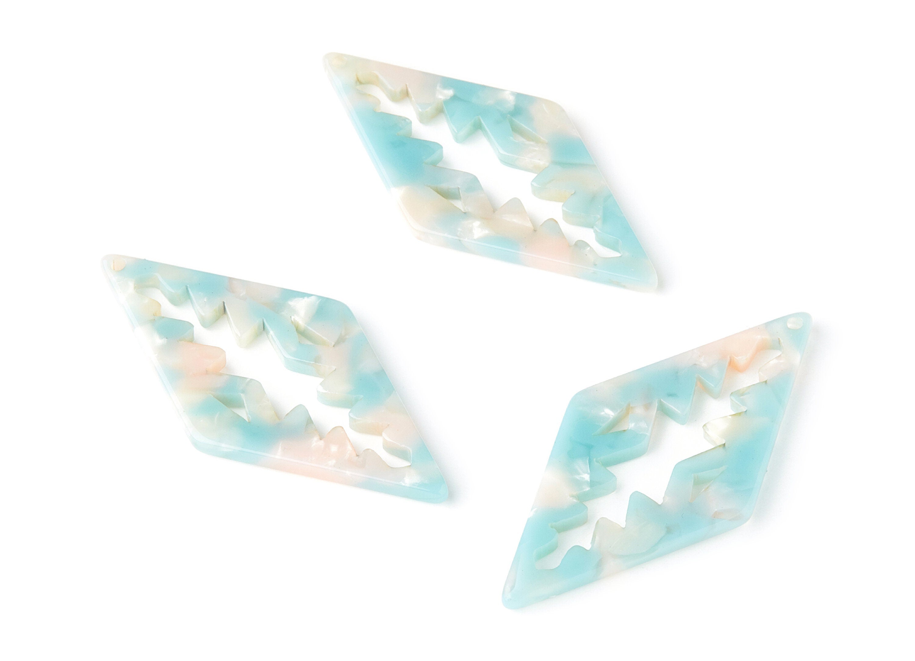 Acetate Rhombus Earring Charms - Rhombus Pendant - Earring Findings - Jewelry Supplies - Color Code: A36 - 50.3x24.5x2.78mm - AC1373C - DOMEDBAZAAR