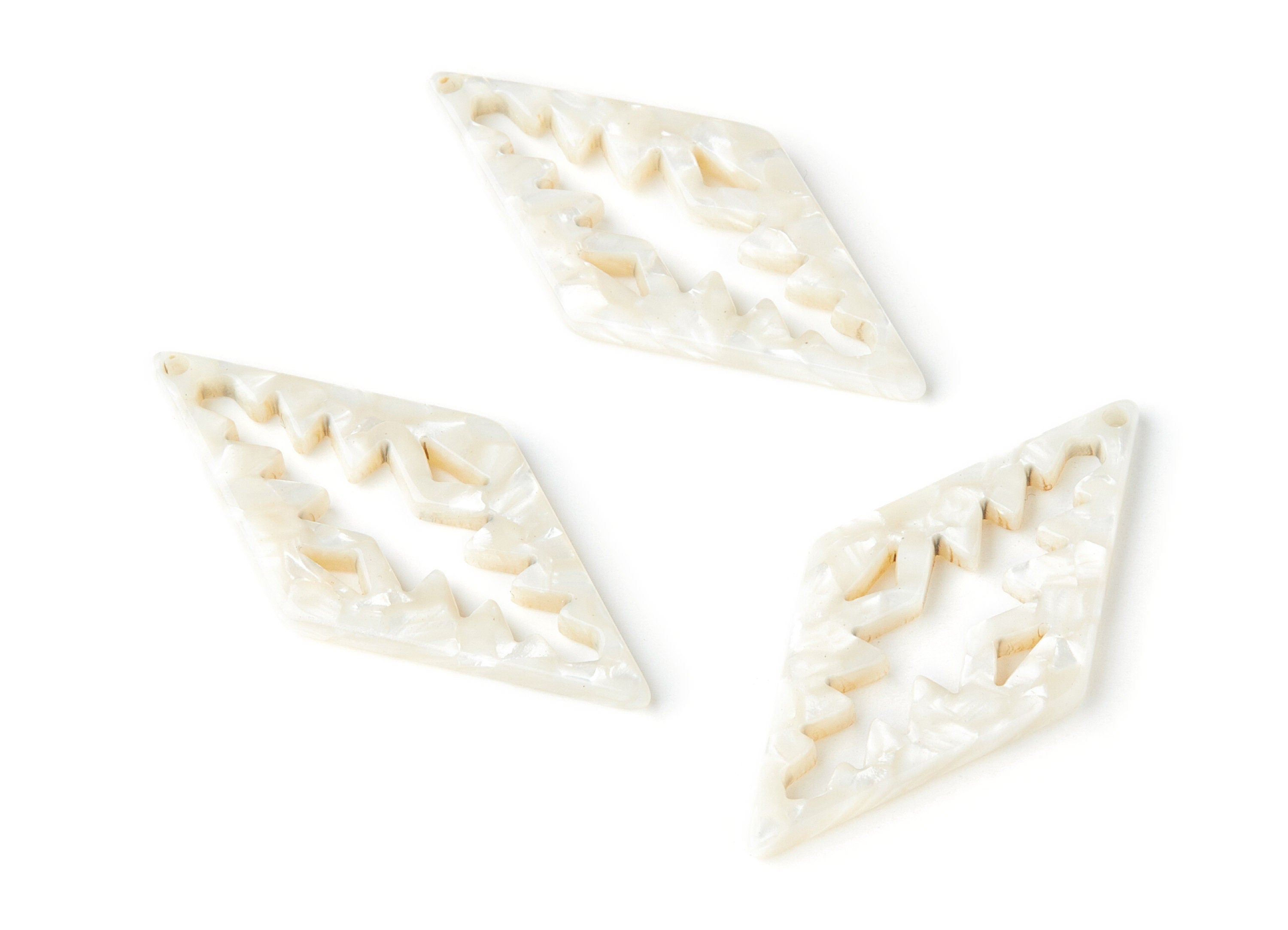 Acetate Rhombus Earring Charm - Acrylic Rhombus Pendant - Earring Findings - Jewelry Supplies - Color Code: A33 - 50.3x24.5x2.78mm - AC1373D - DOMEDBAZAAR