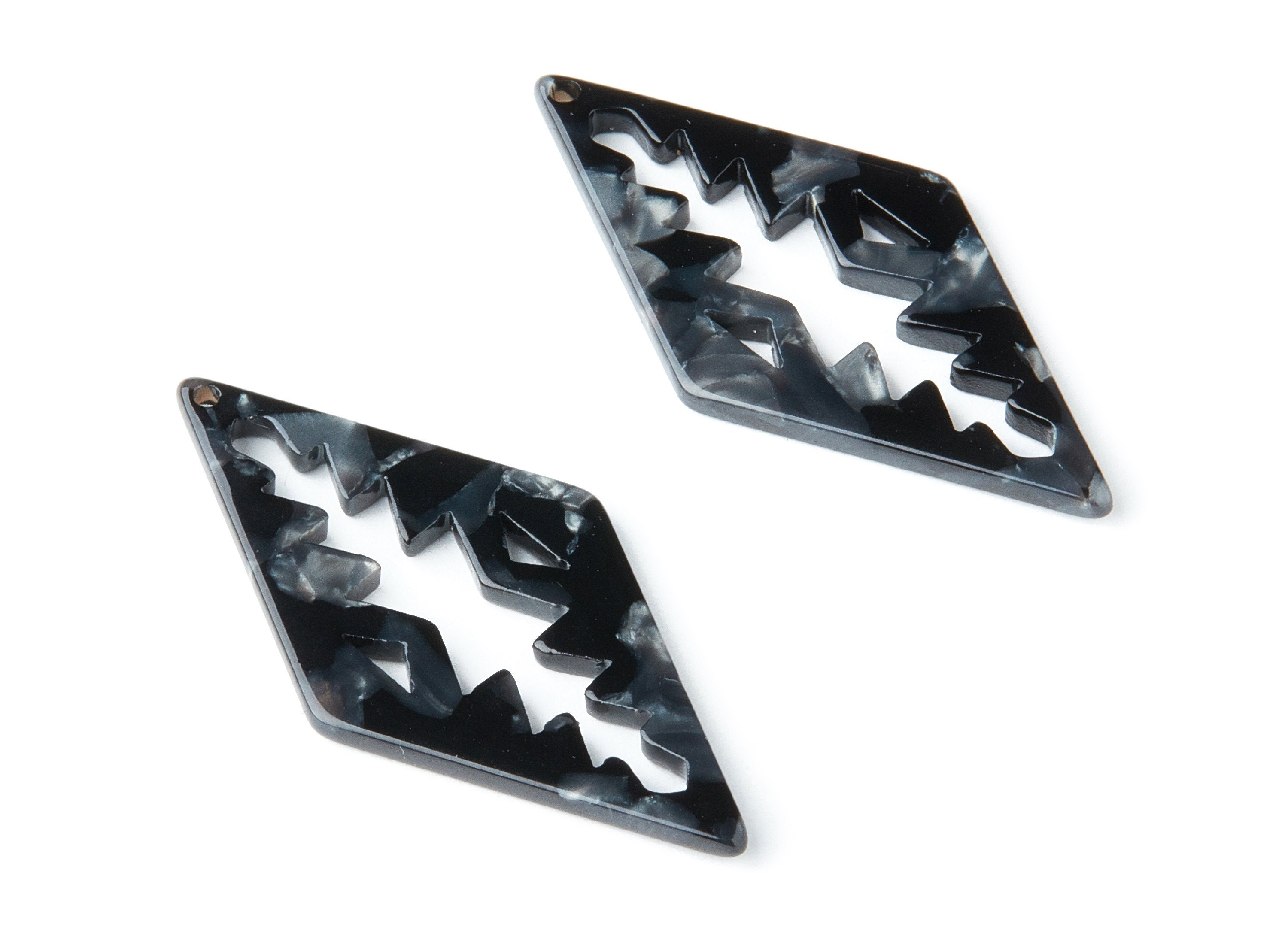 Acetate Rhombus Earring Charms - Rhombus Pendant - Earring Findings - Jewelry Supplies - Color Code: A48 - 50.3x24.5x2.78mm - AC1373M - DOMEDBAZAAR