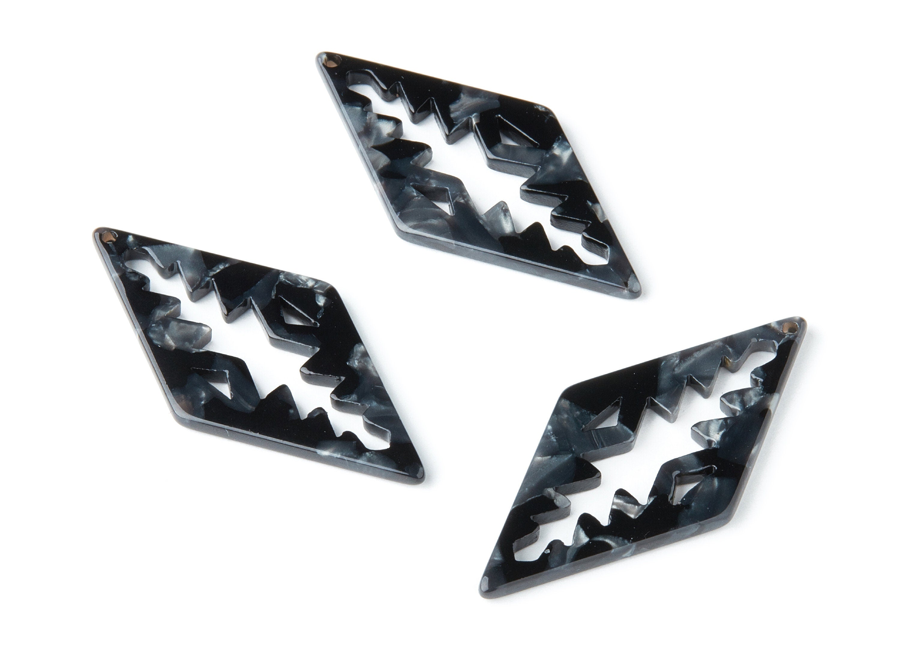 Acetate Rhombus Earring Charms - Rhombus Pendant - Earring Findings - Jewelry Supplies - Color Code: A48 - 50.3x24.5x2.78mm - AC1373M - DOMEDBAZAAR