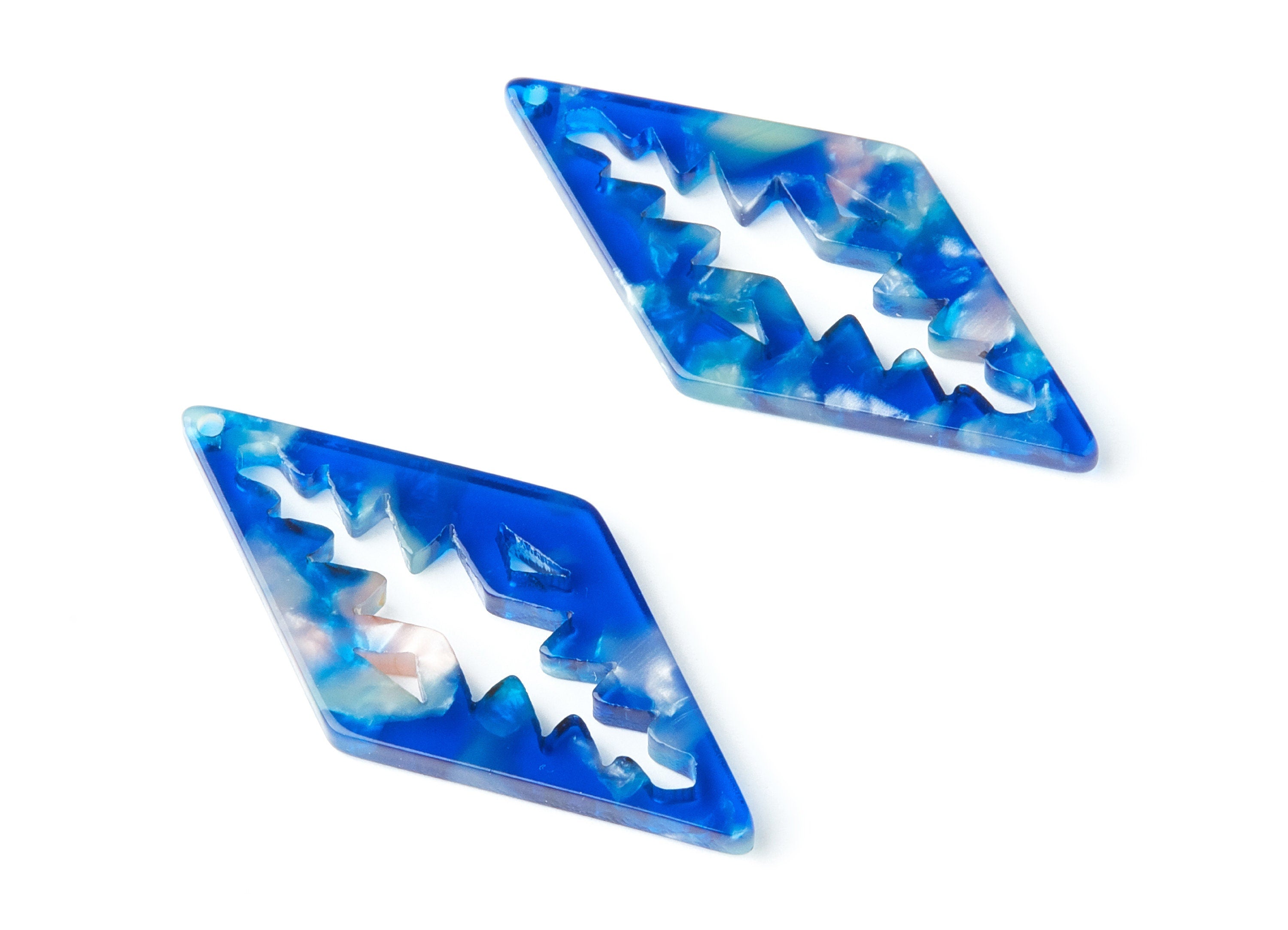 Acetate Rhombus Earring Charms - Rhombus Shaped Pendant - Earring Findings - Jewelry Supplies - Color Code: A37 - 50.3x24.5x2.78mm - AC1373N - DOMEDBAZAAR