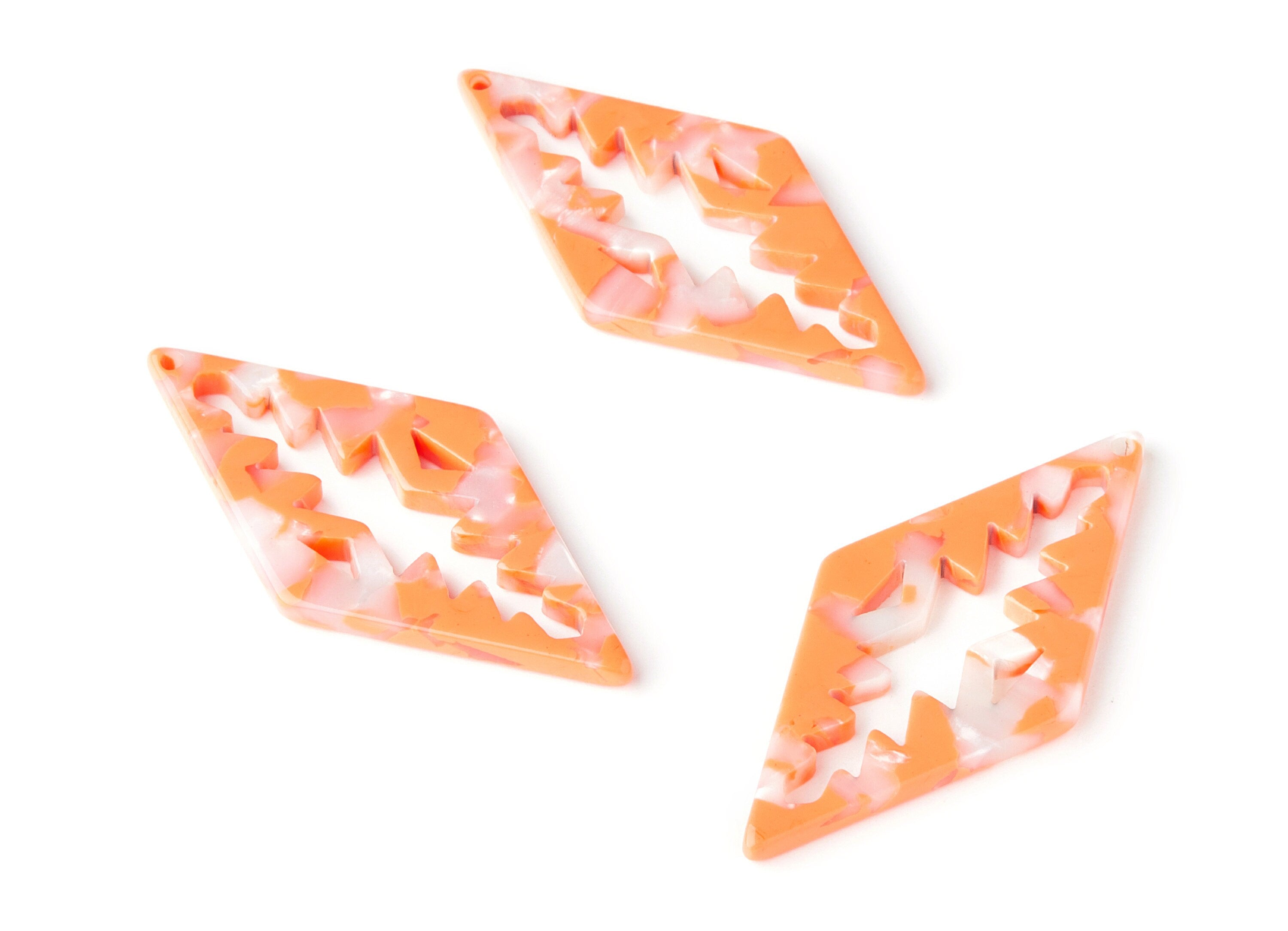 Acetate Rhombus Earring Charms - Rhombus Shaped Pendant - Earring Findings - Jewelry Supplies - Color Code: A39 - 50.3x24.5x2.78mm - AC1373S - DOMEDBAZAAR