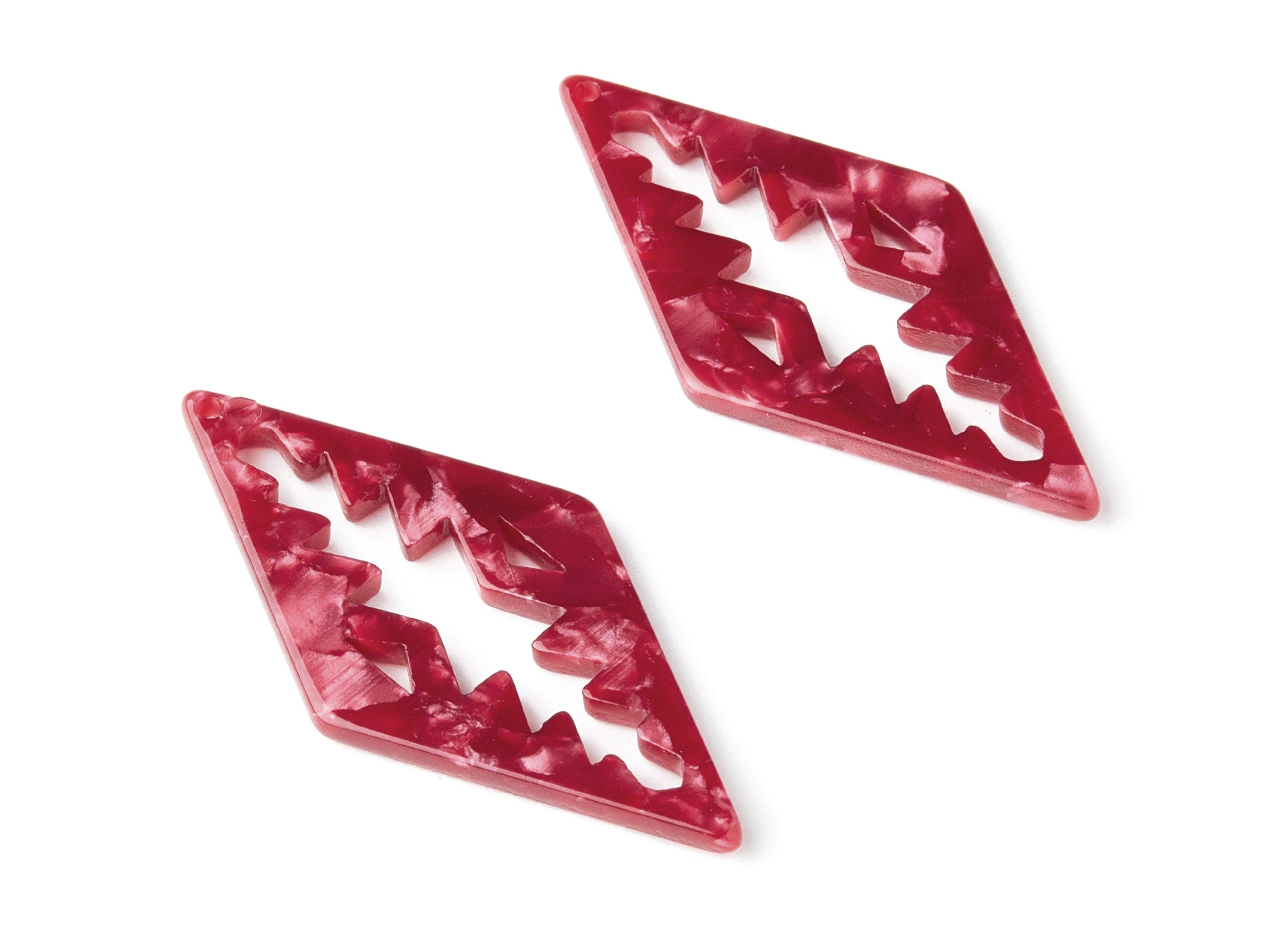 Acetate Rhombus Earring Charms - Rhombus Shaped Pendant - Earring Findings - Jewelry Supplies - Color Code: A47 - 50.3x24.5x2.78mm - AC1373T - DOMEDBAZAAR