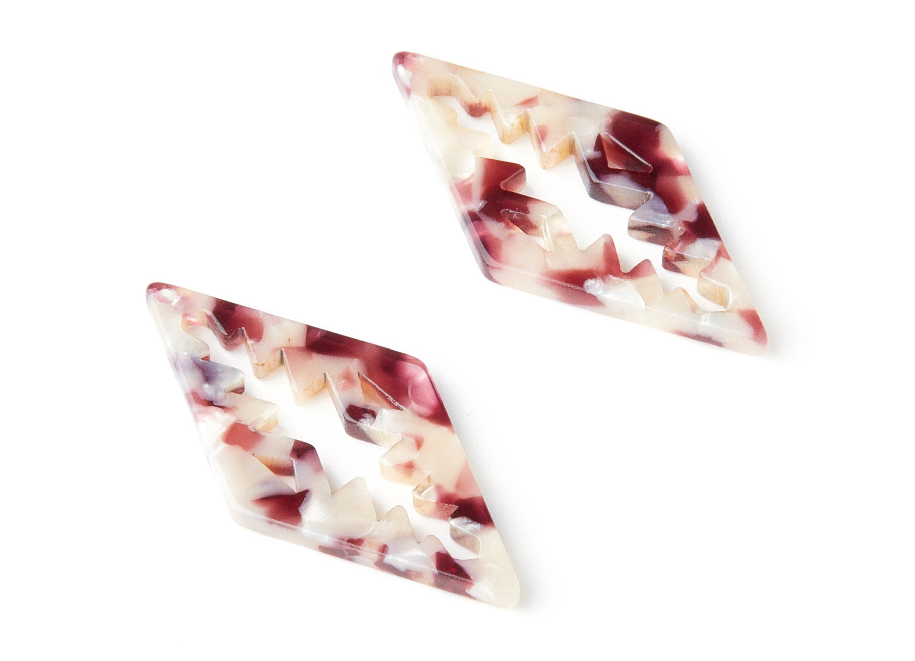 Acetate Rhombus Earring Charms - Rhombus Pendant - Earring Findings - Jewelry Supplies - Color Code: A42 - 50.3x24.5x2.78mm - AC1373U - DOMEDBAZAAR