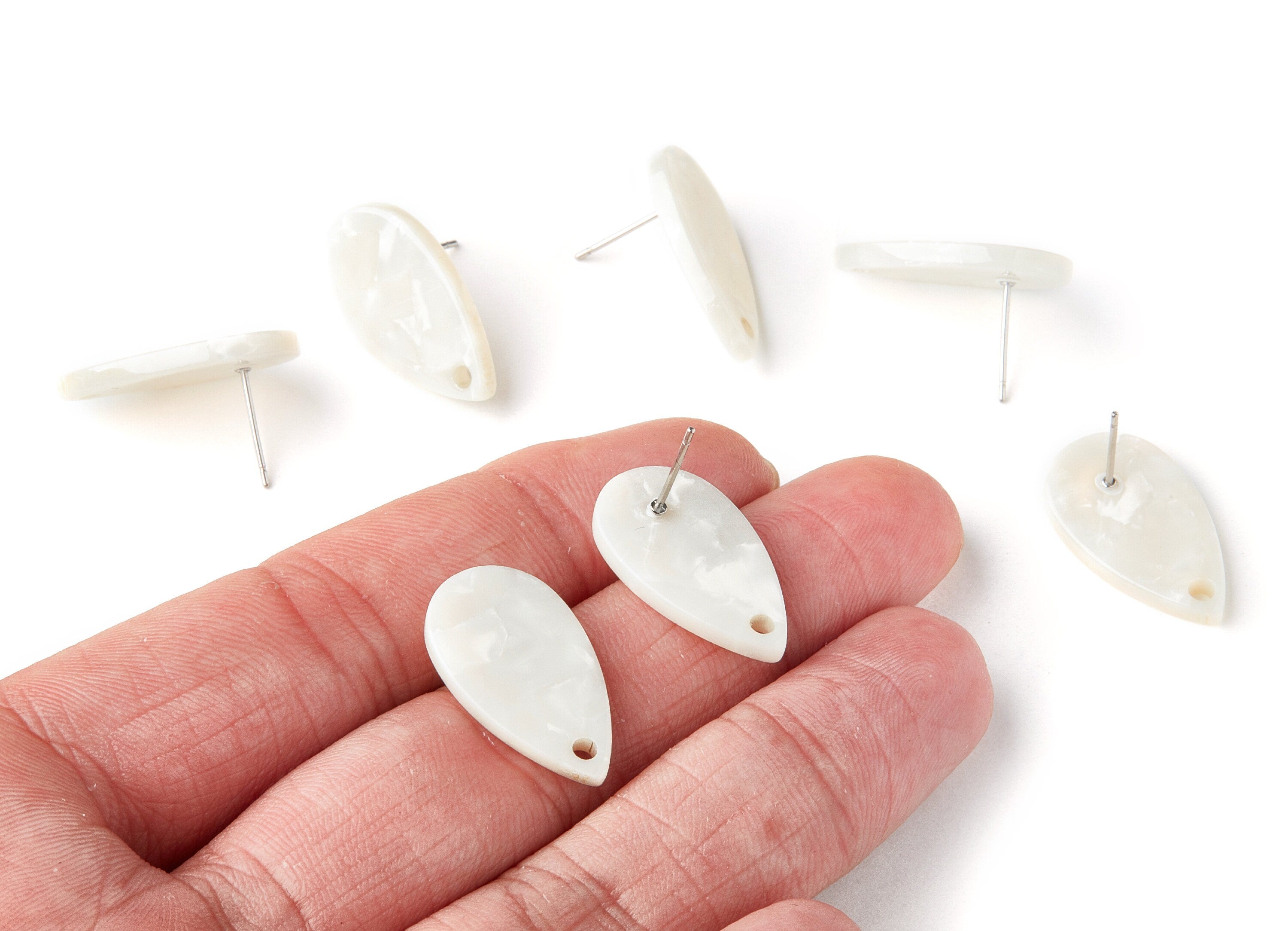 Acetate Drop Earring Post - Drop Earring Stud - Earring Post - Jewelry Supplies - Color Code: A12 - 23.45x13.68x2.44mm - AC1321B - DOMEDBAZAAR