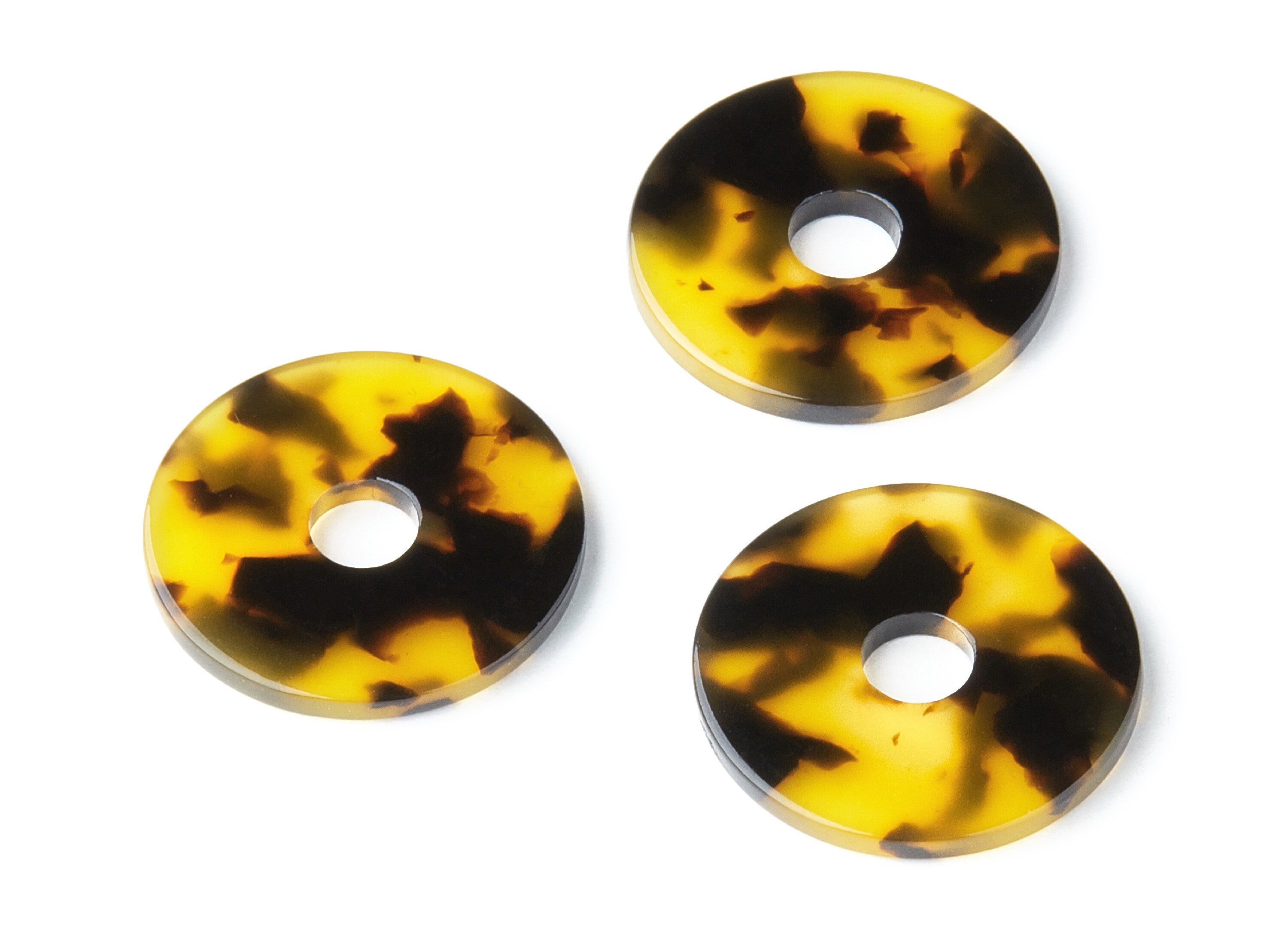 Acetate Coin Charms - Tortoise Shell Earrings - Round Pendant - Jewelry Making Supplies - Color Code: A02 - 24.75x24.75x2.6mm - AC1400H - DOMEDBAZAAR