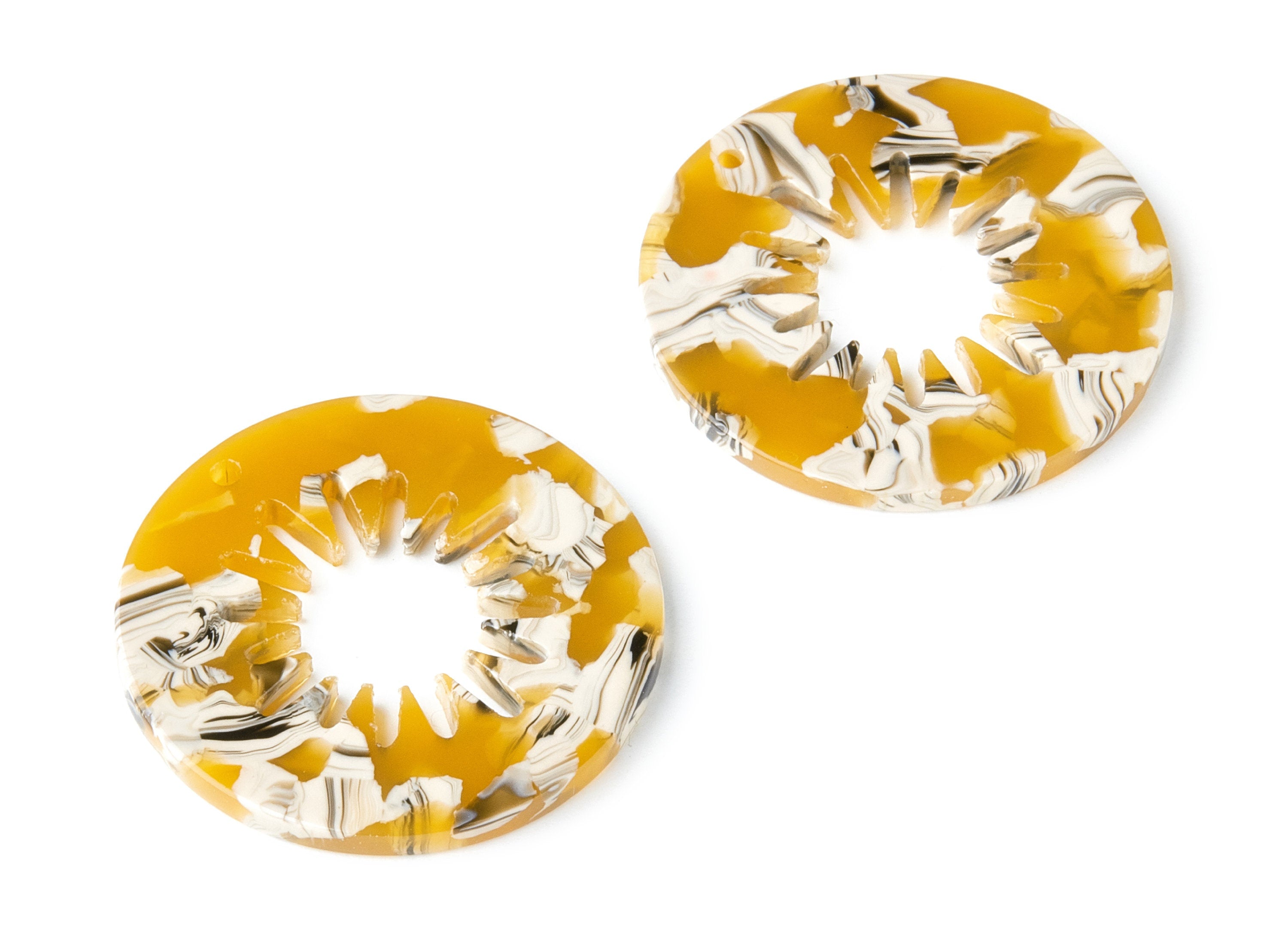 Acetate Circle Earring Charms - Circle Shaped Pendant - Earring Findings - Jewelry Supplies - Color Code: A14 - 34.6x34.6x2.6mm - AC1397A - DOMEDBAZAAR