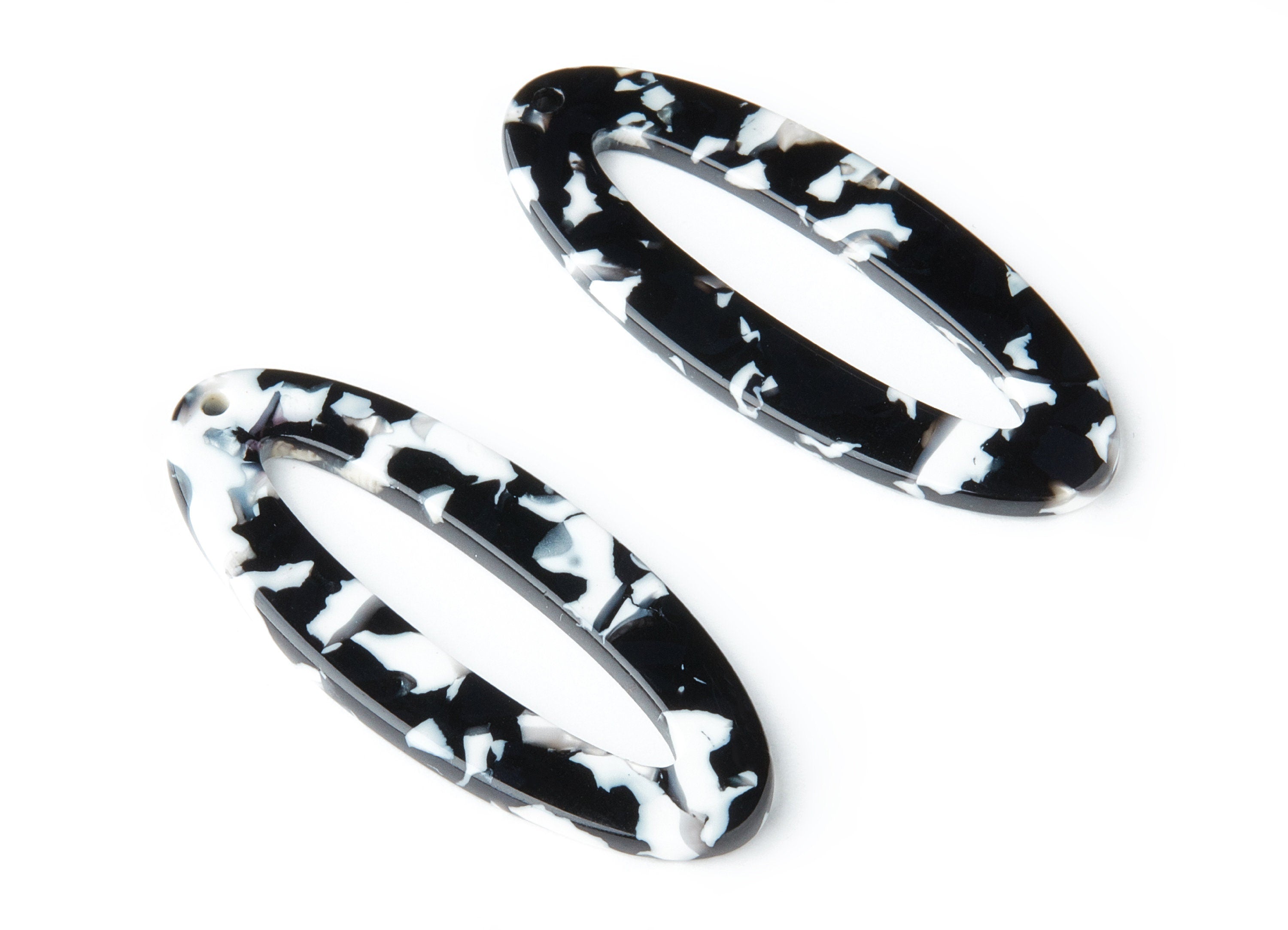 Acetate Oval Earring Charms - Oval Shaped Pendant - Earring Findings - Jewelry Supplies - Color Code: A17 - 49.63x20.7x2.62mm - AC1398B - DOMEDBAZAAR