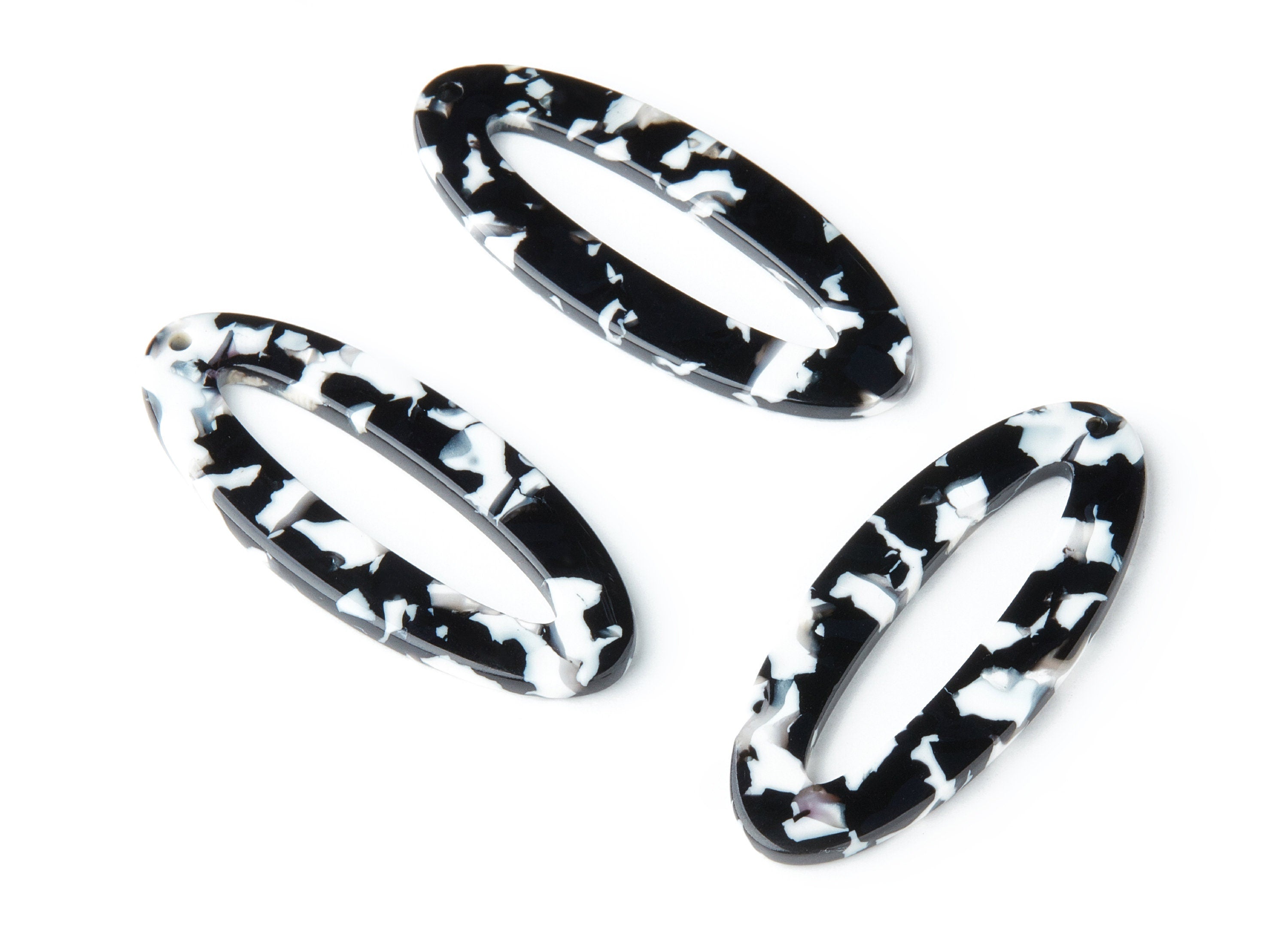 Acetate Oval Earring Charms - Oval Shaped Pendant - Earring Findings - Jewelry Supplies - Color Code: A17 - 49.63x20.7x2.62mm - AC1398B - DOMEDBAZAAR