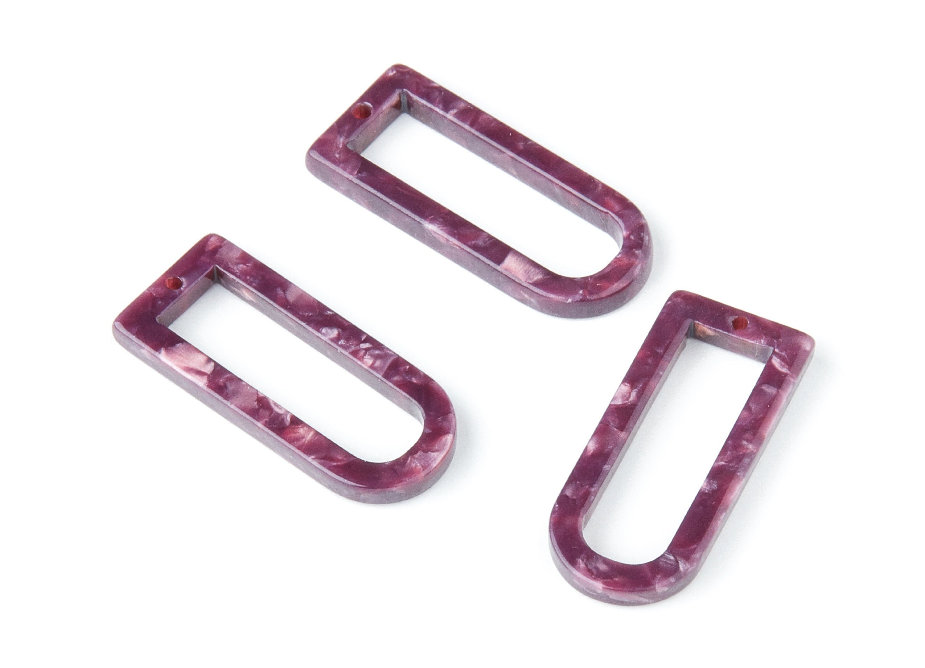 Acetate D Earring Charms - D Shaped Pendant - Earring Findings - Jewelry Supplies - Color Code: A41 - 29.68x12.7x2.7mm - AC1364B - DOMEDBAZAAR