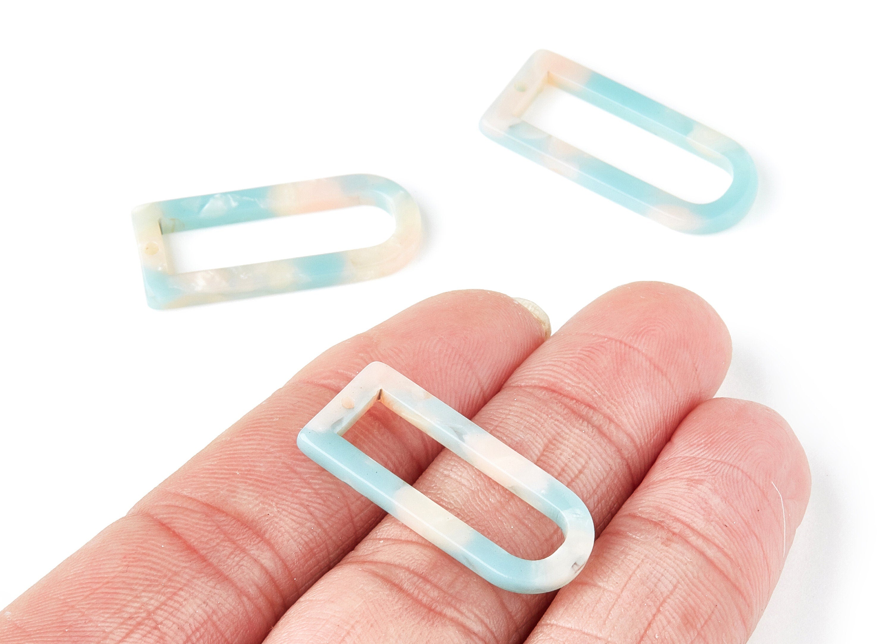 Acetate D Earring Charms - D Shaped Pendant - Earring Finding - Jewelry Supplies - Color Code: A36 - 29.68x12.7x2.7mm - AC1364S - DOMEDBAZAAR