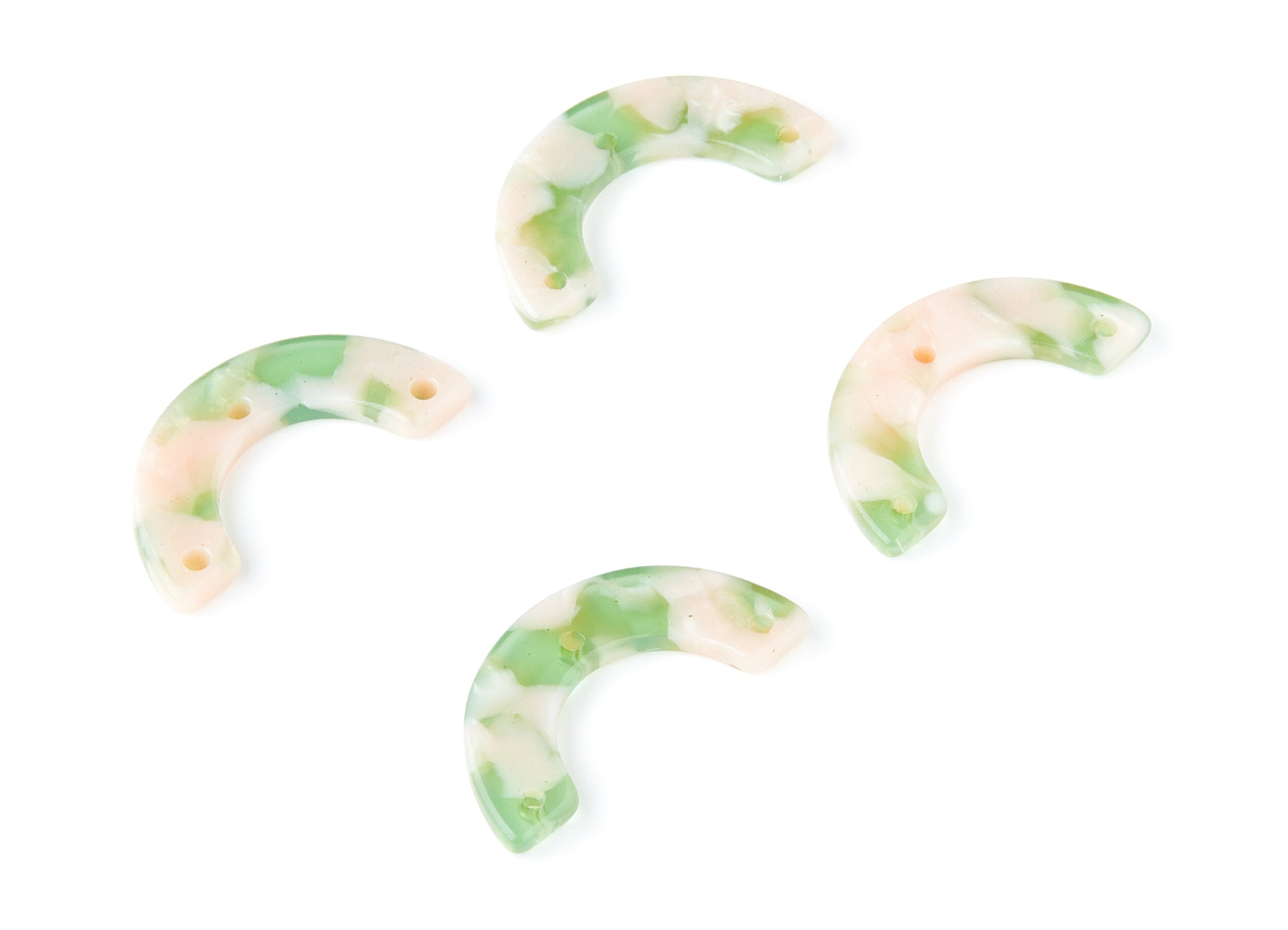 Acetate U Earring Charms - U Pendant With 3 Holes - Earring Findings - Jewelry Supplies - Color Code: A38 - 29.36x14.47x2.72mm - AC1355B - DOMEDBAZAAR