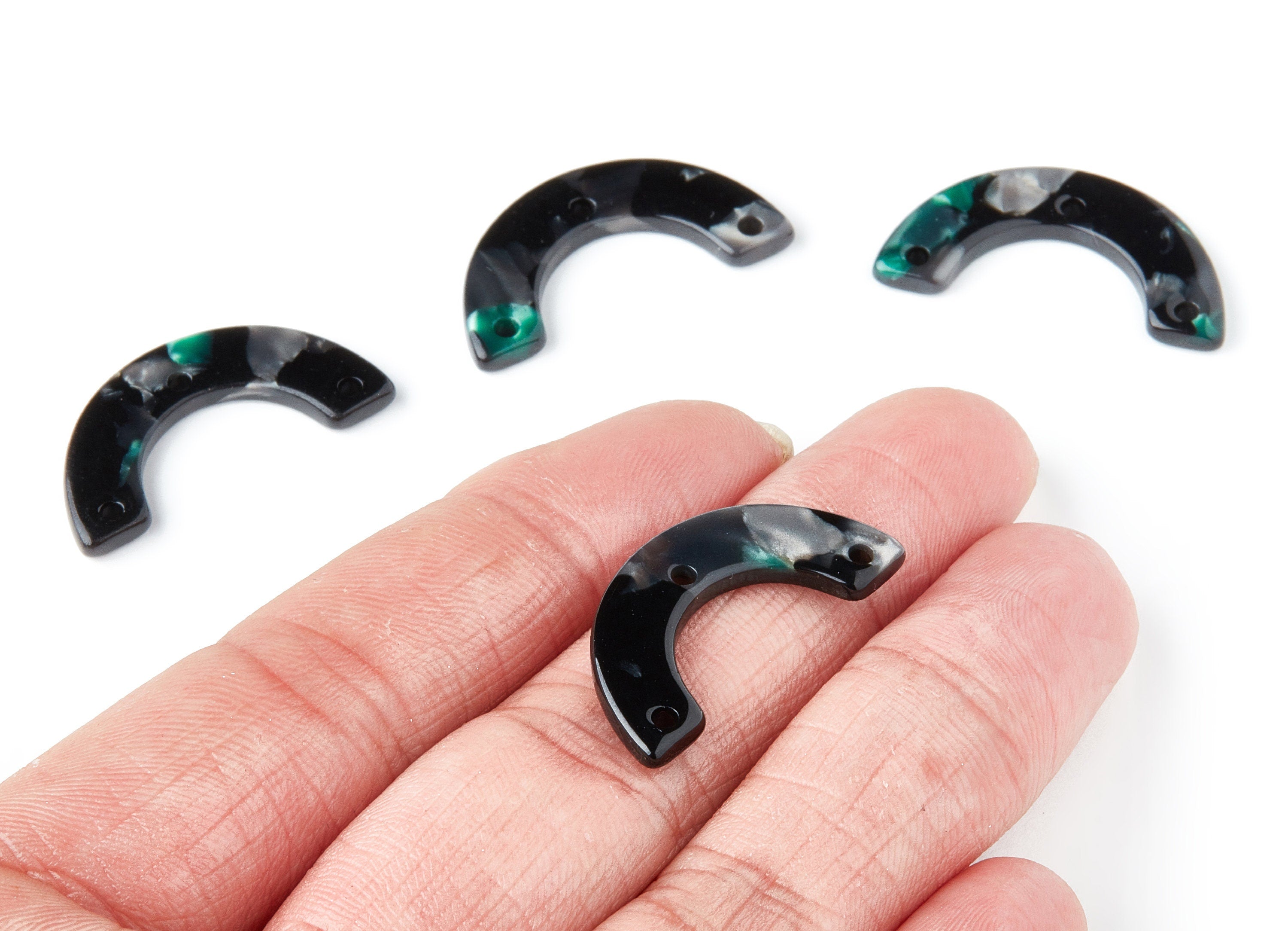 Acetate U Earring Charms - U Pendant With 3 Holes - Earring Findings - Jewelry Supplies - Color Code: A49 - 29.36x14.47x2.72mm - AC1355G - DOMEDBAZAAR