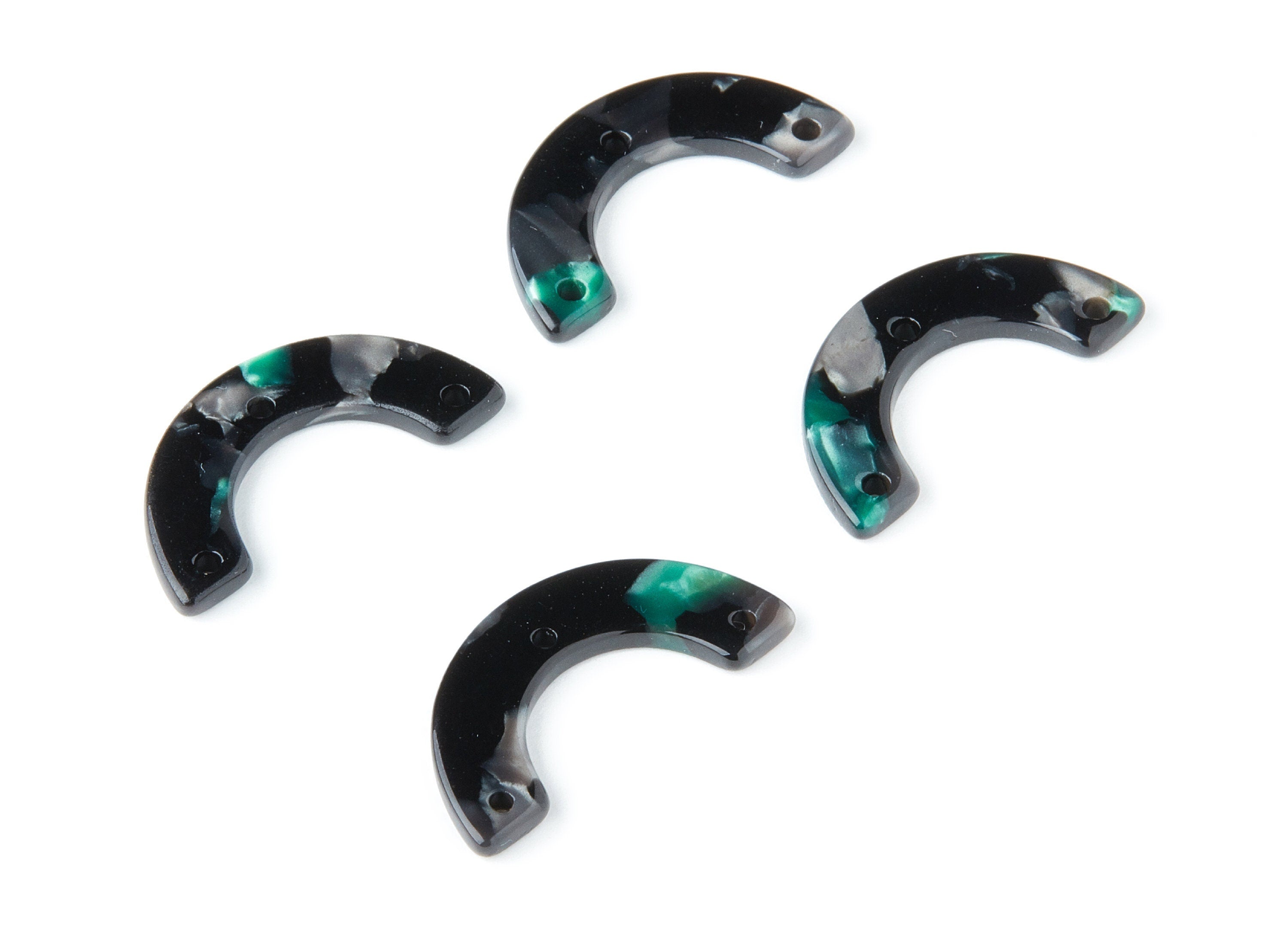 Acetate U Earring Charms - U Pendant With 3 Holes - Earring Findings - Jewelry Supplies - Color Code: A49 - 29.36x14.47x2.72mm - AC1355G - DOMEDBAZAAR