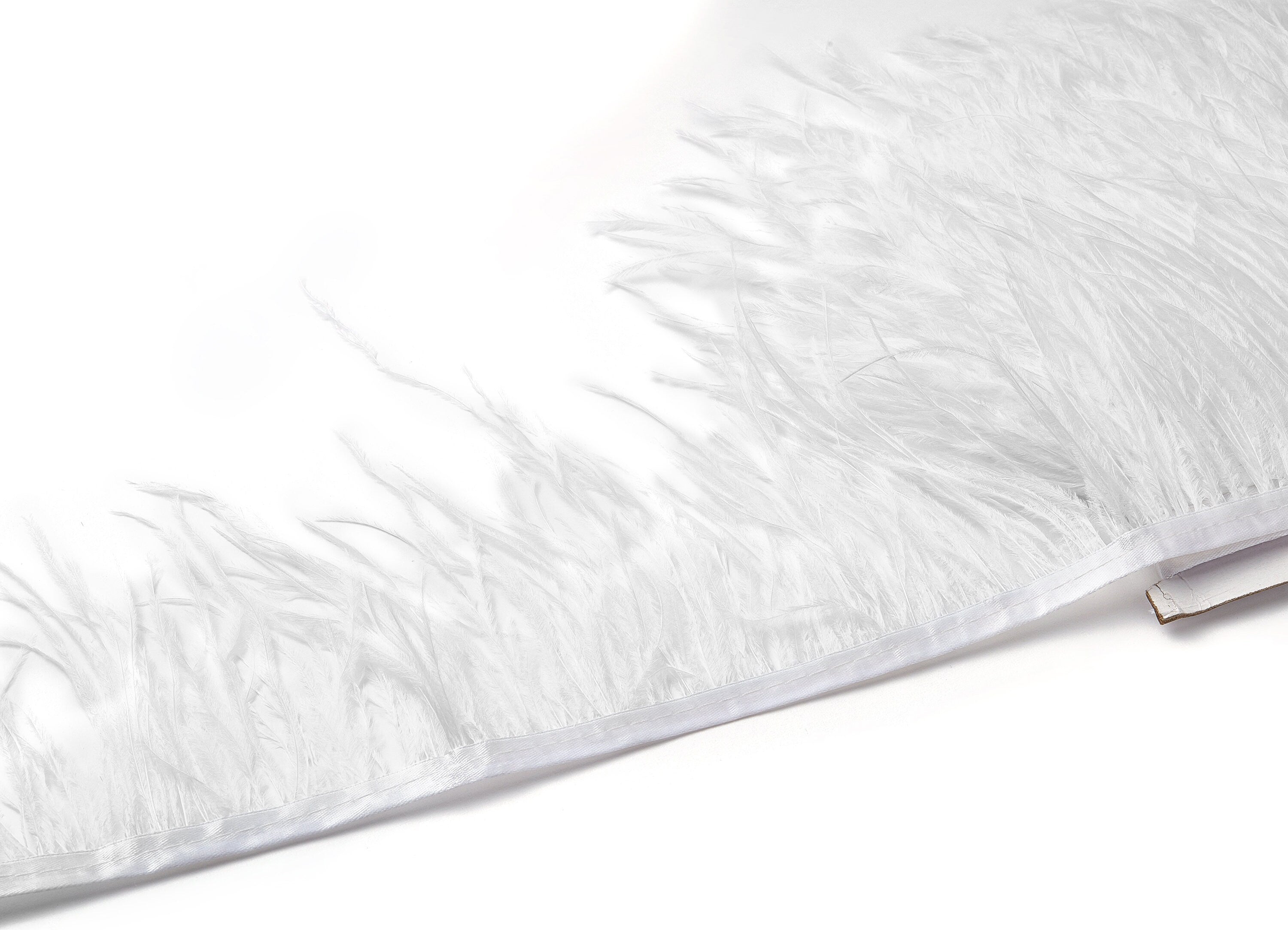 Ostrich Feather Fringe - (10-15cm) - White Feather - Real Feathers for Jewelry, Costume, Millinery, Decoration, Crafts - 10 Meters - FF1012W - DOMEDBAZAAR