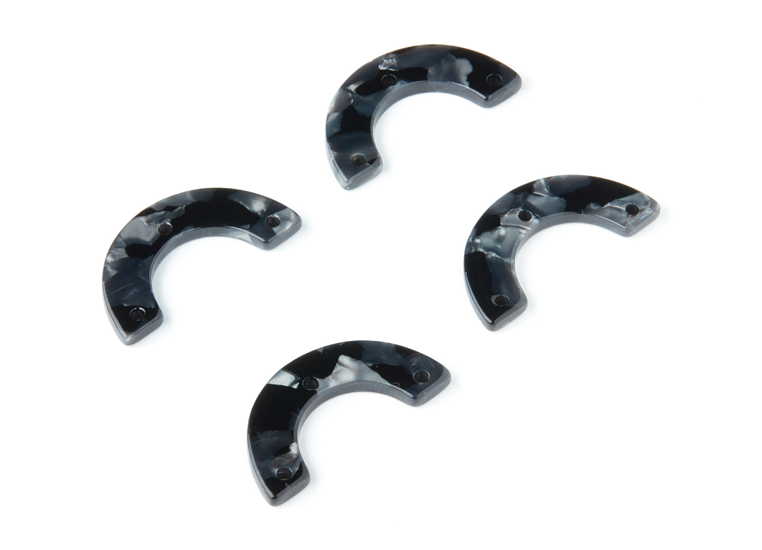 Acetate U Earring Charms - U Pendant With 3 Holes - Earring Findings - Jewelry Supplies - Color Code: A48 - 29.36x14.47x2.72mm - AC1355K - DOMEDBAZAAR