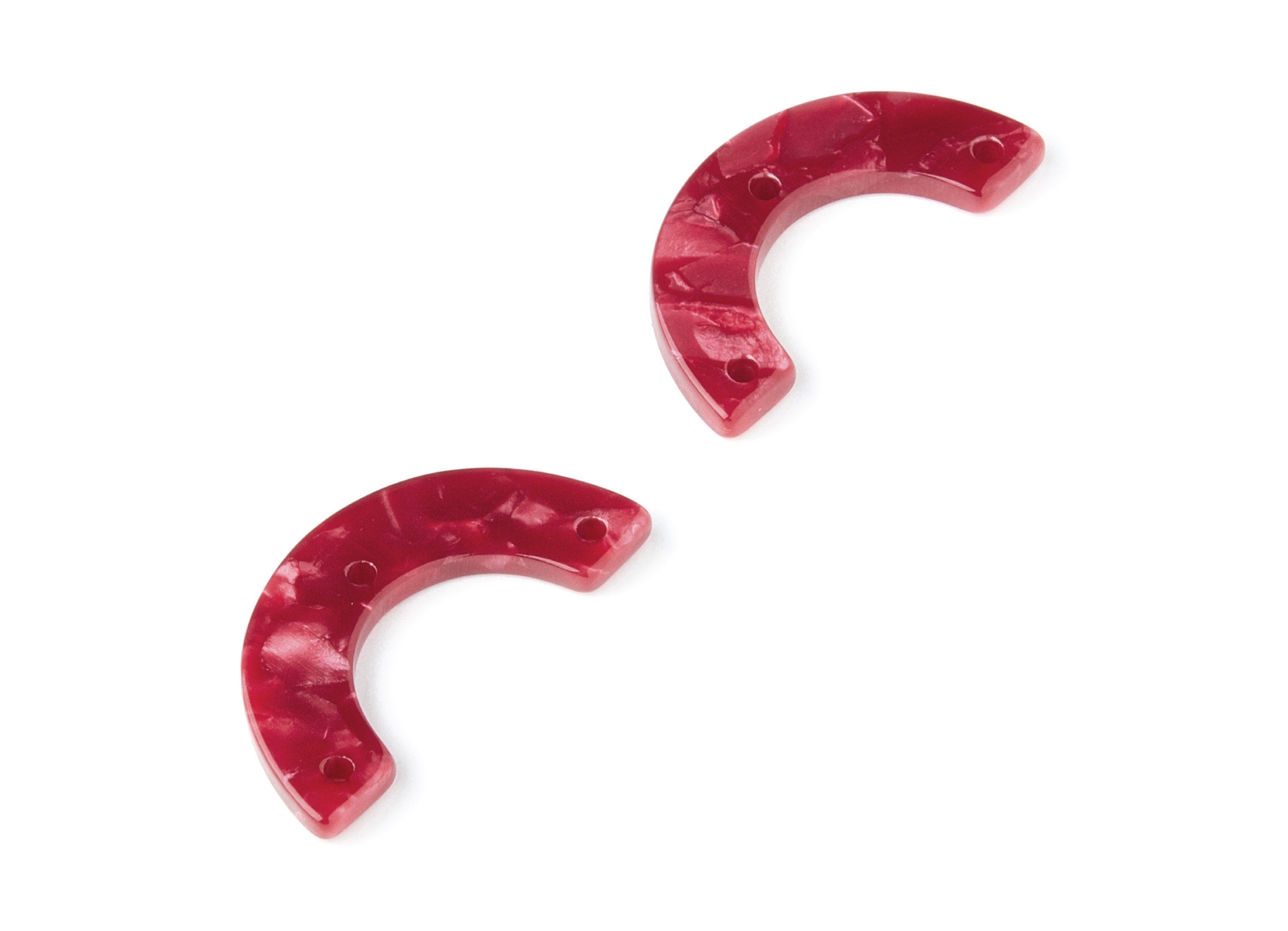 Acetate Acrylic Earring Charms - Tortoise Shell Earrings - U Shaped with 3 Holes - Color Code: A47 - 29.36x14.47x2.72mm - AC1355L - DOMEDBAZAAR