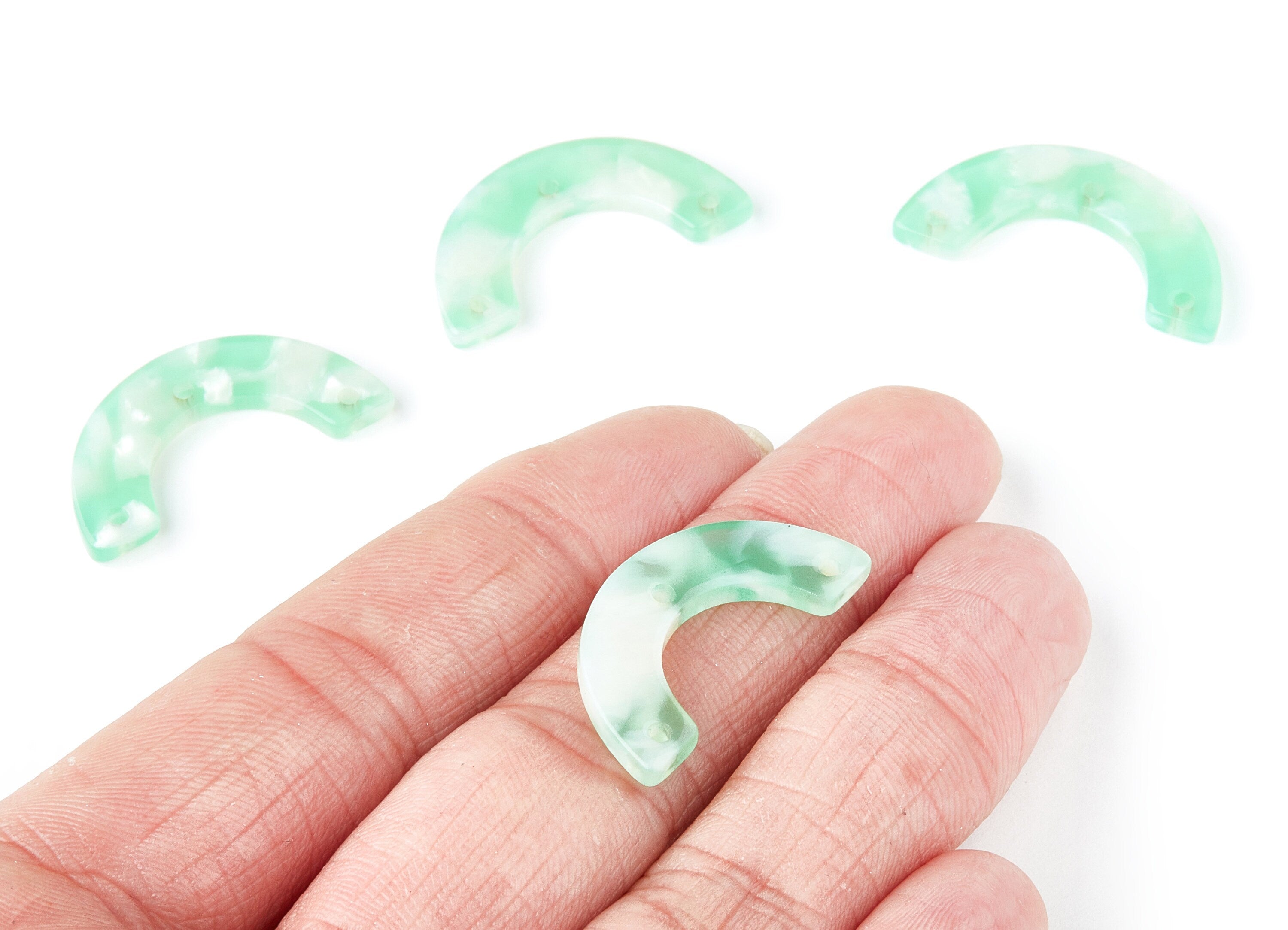 Acetate U Earring Charms - U Pendant With 3 Holes - Earring Findings - Jewelry Supplies - Color Code: A35 - 29.36x14.47x2.72mm - AC1355O - DOMEDBAZAAR