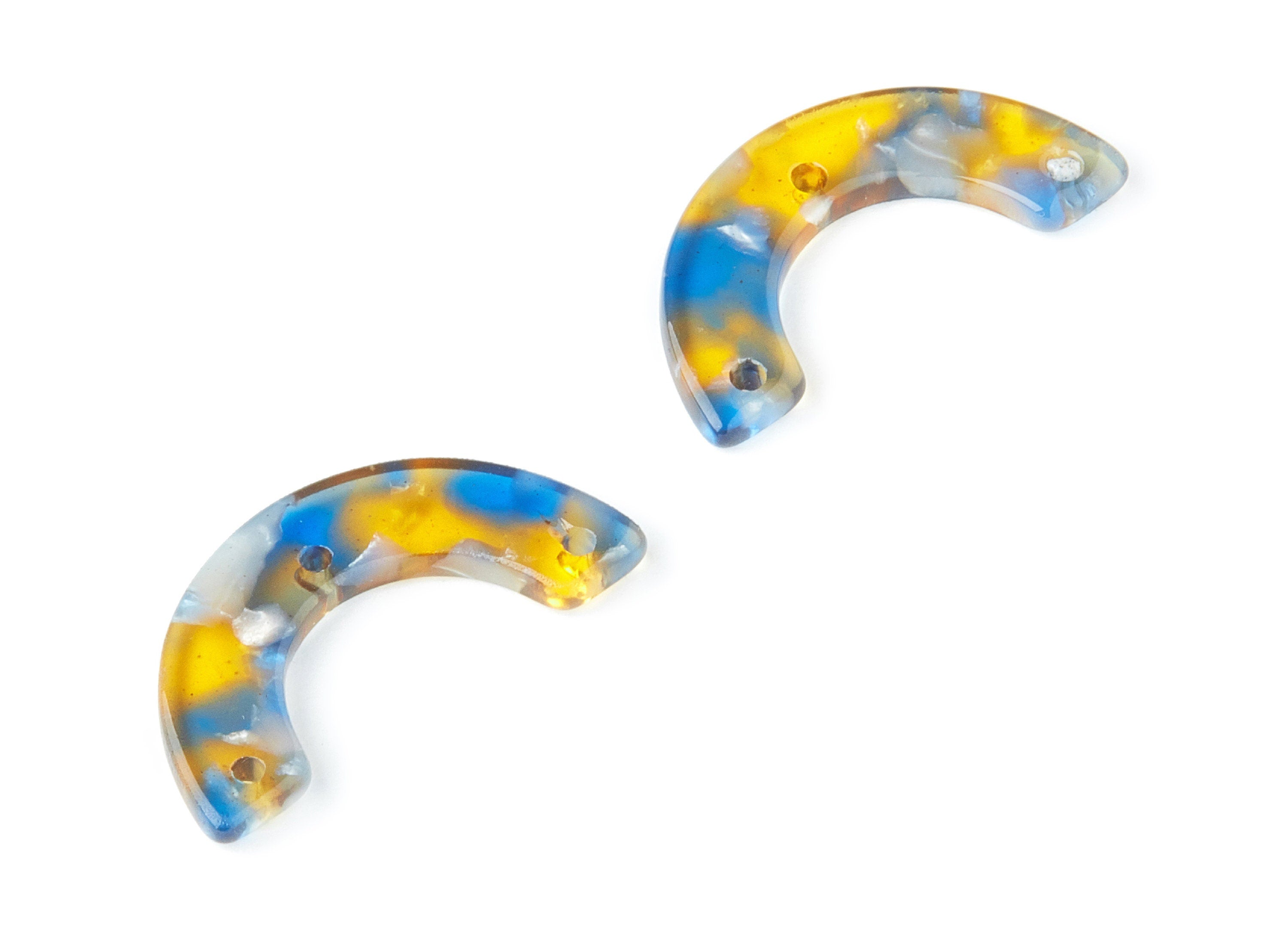 Acetate U Earring Charms - Acrylic U Pendant With 3 Holes - Jewelry Supplies - Color Code: A40 - 29.36x14.47x2.A72mm - AC1355U - DOMEDBAZAAR