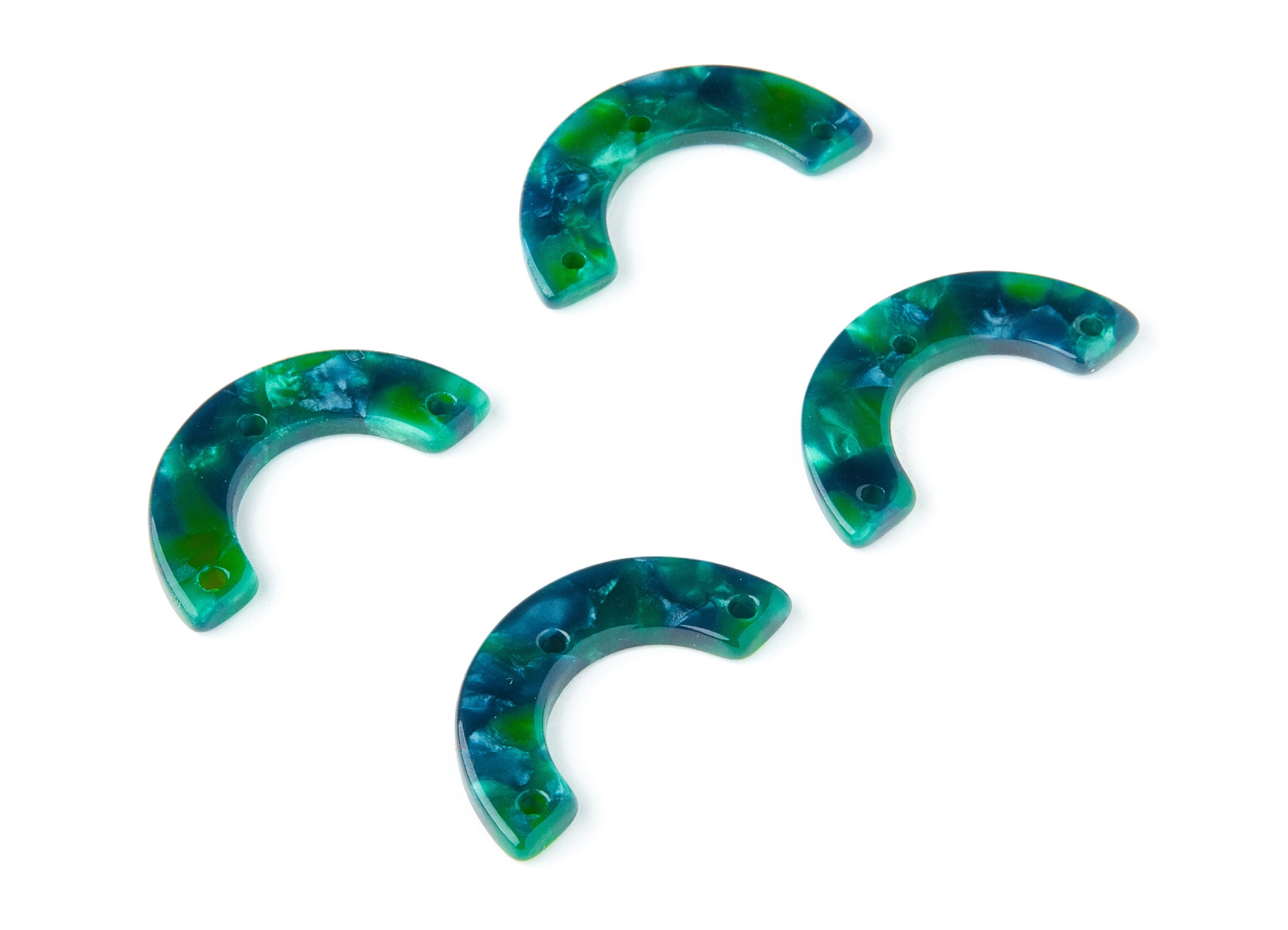 Acetate U Earring Charms - U Pendant With 3 Holes - Earring Findings - Jewelry Supplies - Color Code: A13 - 29.36x14.47x2.A72mm - AC1355V - DOMEDBAZAAR